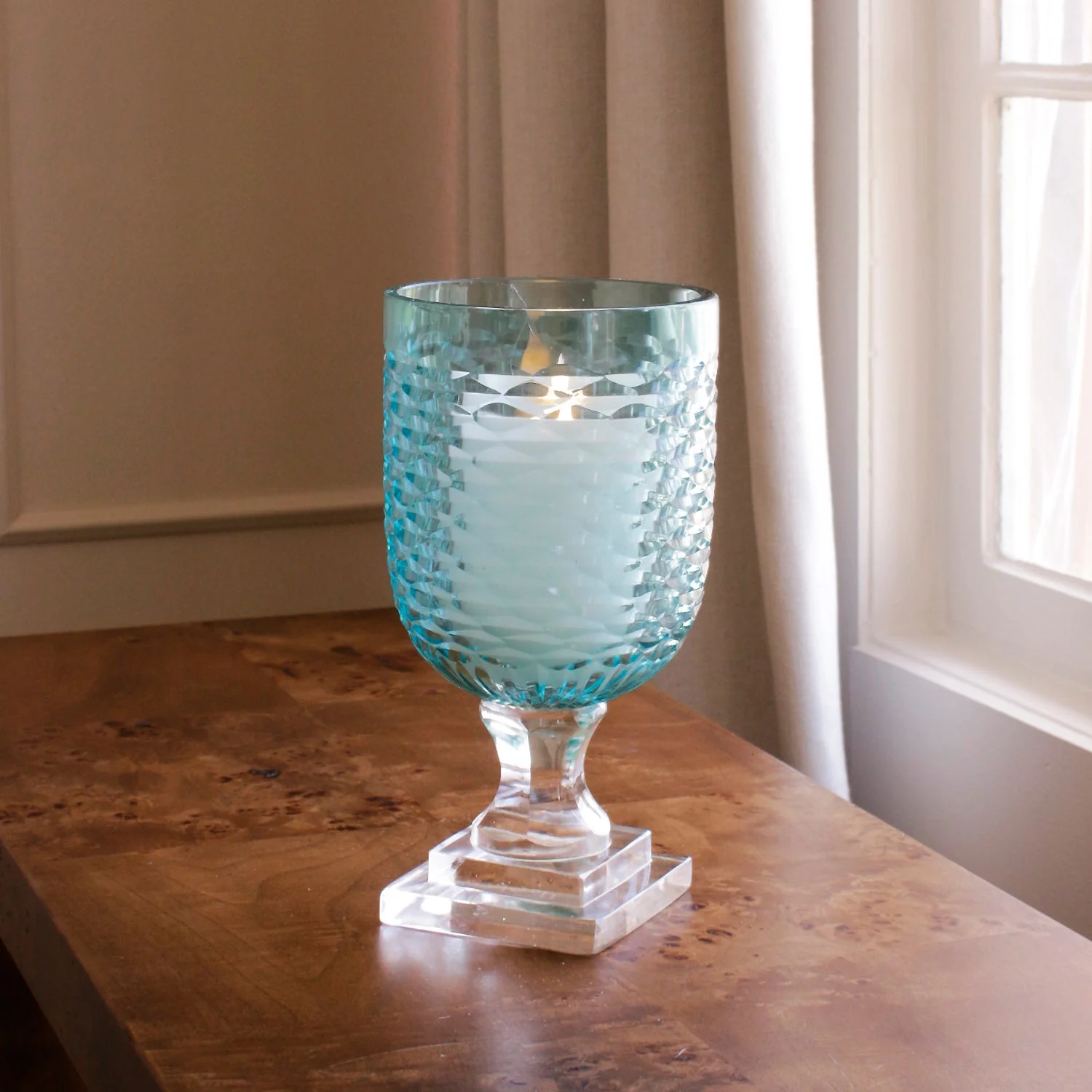 Beatriz Ball GLASS Eclat Small Hurricane Pale Blue & Clear - Image 6
