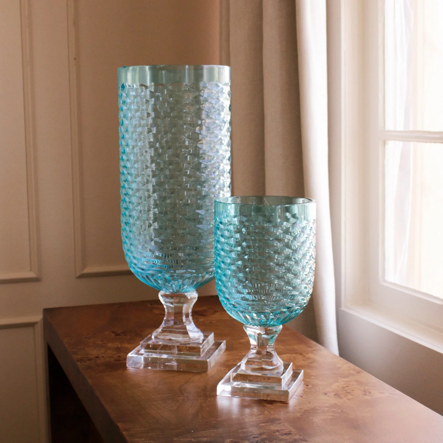 Beatriz Ball GLASS Eclat Small Hurricane Pale Blue & Clear - Image 7