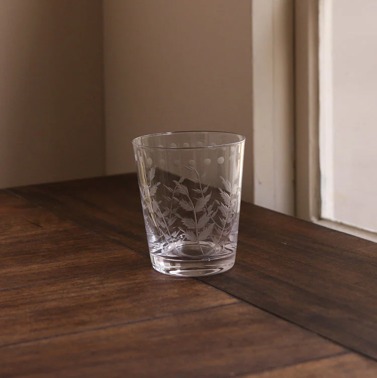 Beatriz Ball GLASS Fern with Dots Double Old Fashioned Set of 4 (Clear)