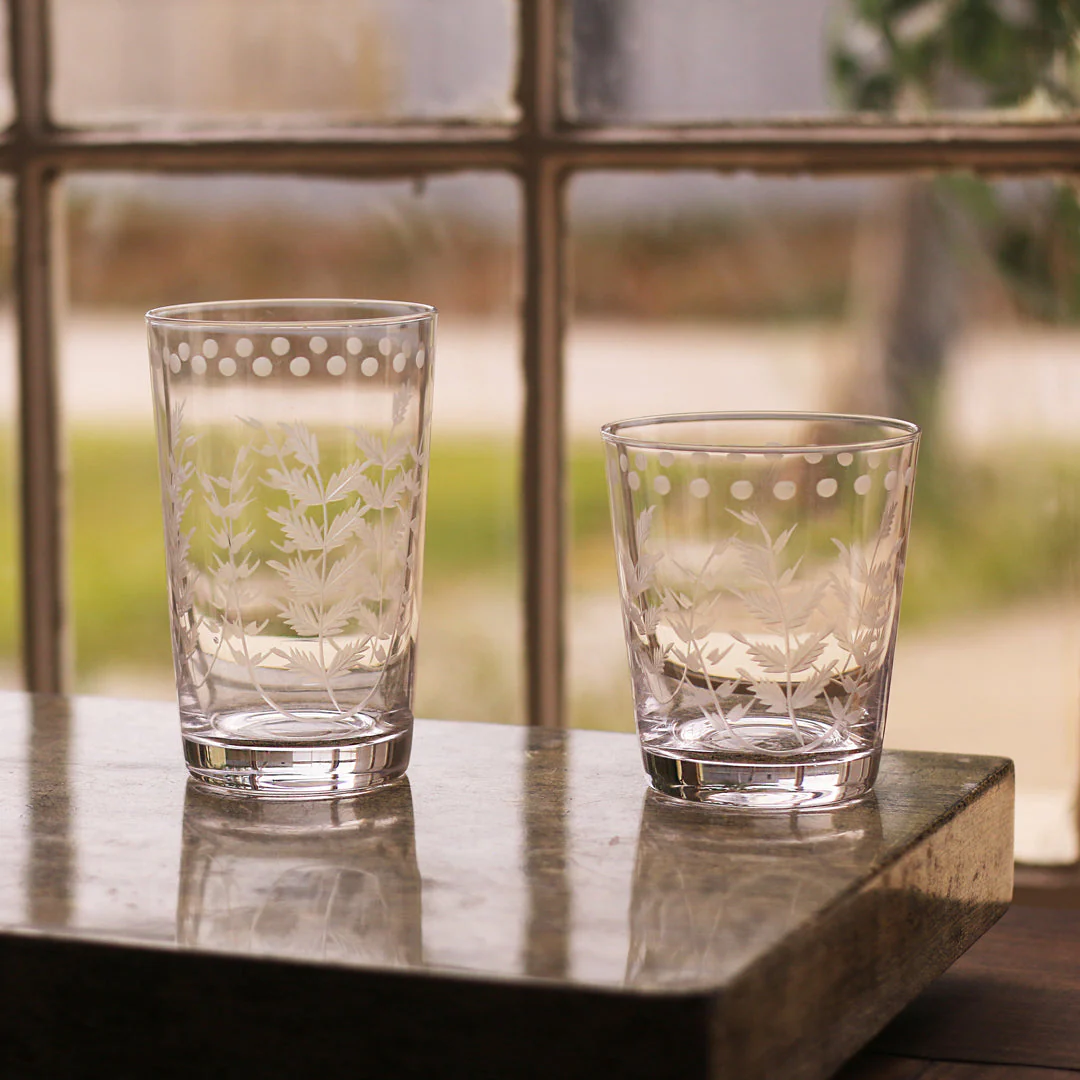 Beatriz Ball GLASS Fern with Dots Double Old Fashioned Set of 4 (Clear) - Image 2