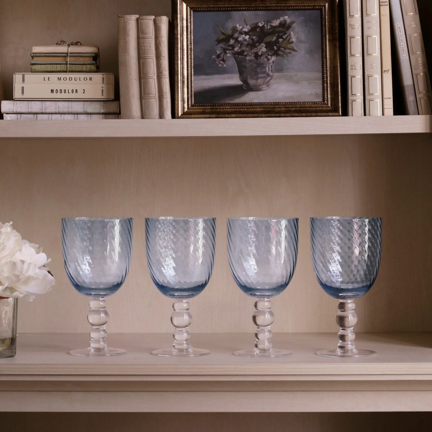 Beatriz Ball GLASS French Swirl All Purpose Set of 4 (Blue) - Image 5
