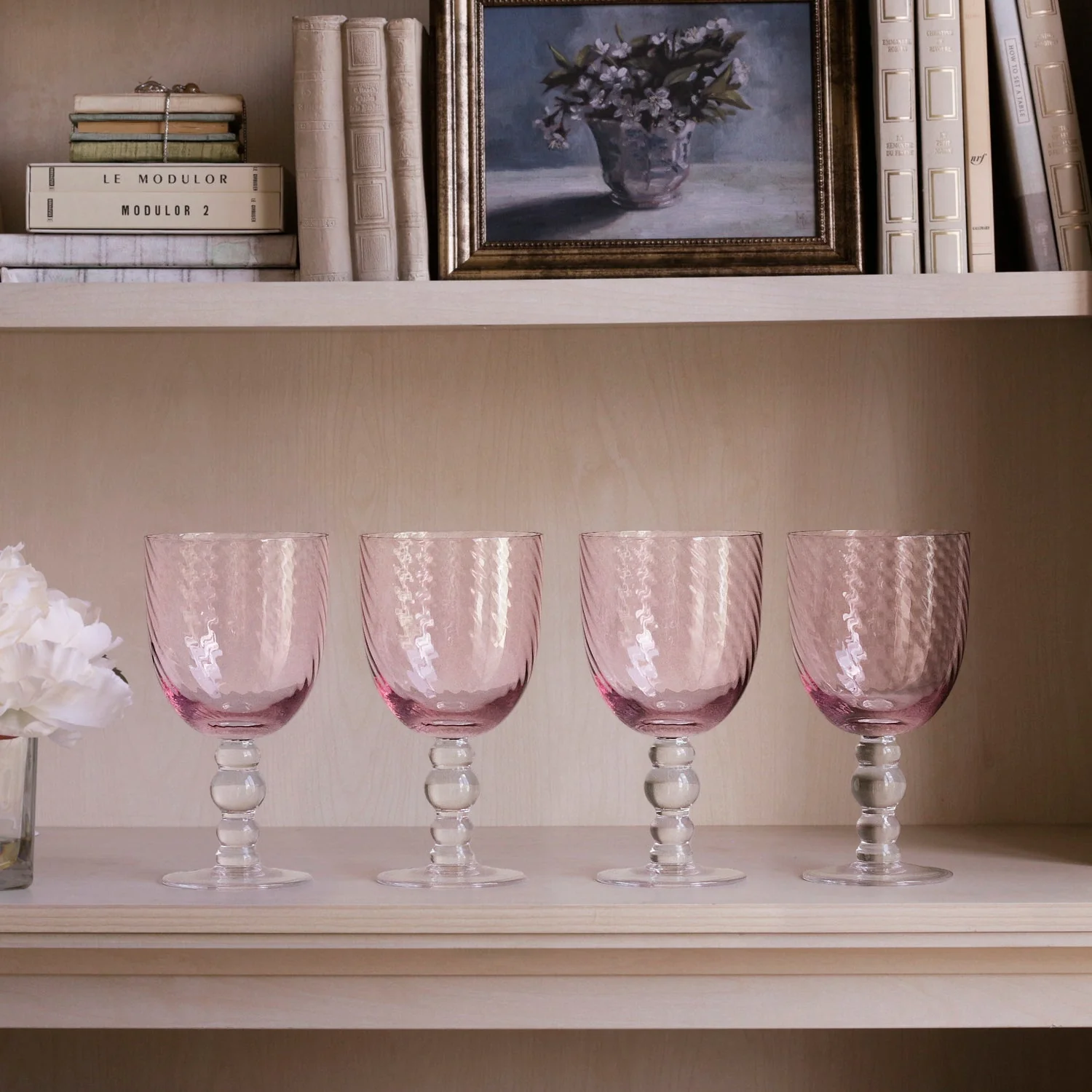 Beatriz Ball GLASS French Swirl All Purpose Set of 4 (Pink) - Image 4