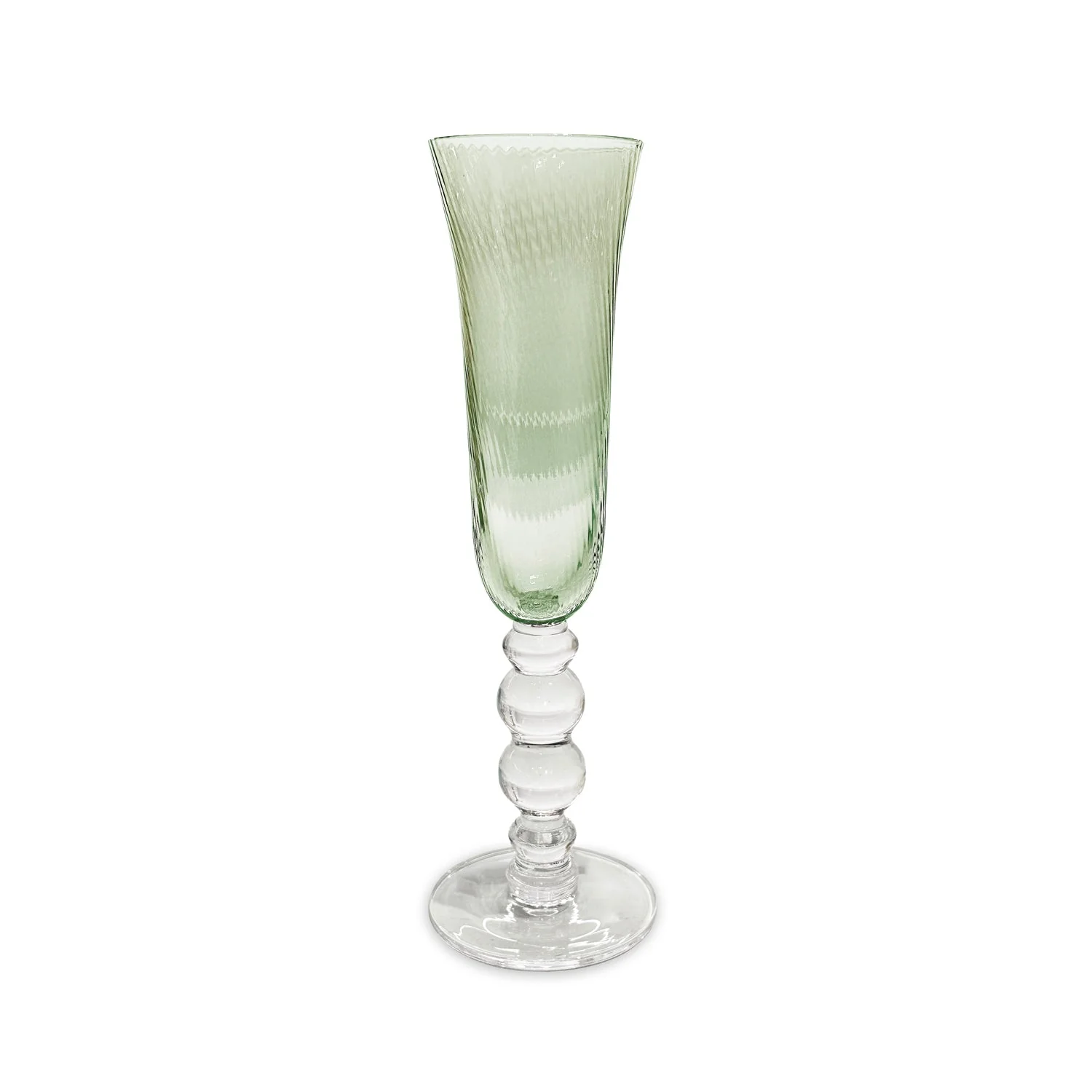 Beatriz Ball GLASS French Swirl Champagne Flute Set of 4 (Green)