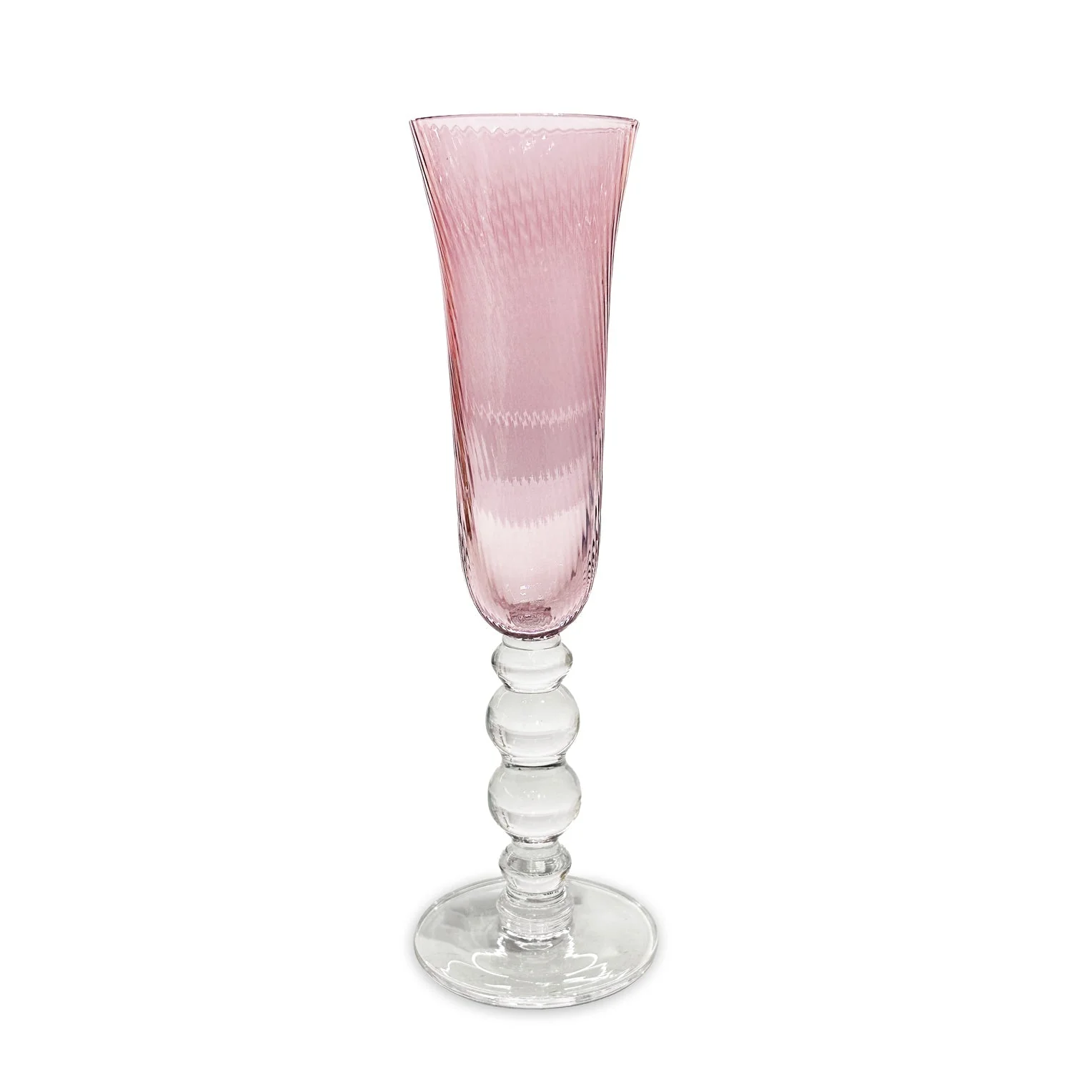 Beatriz Ball GLASS French Swirl Champagne Flute Set of 4 (Pink) - Image 2