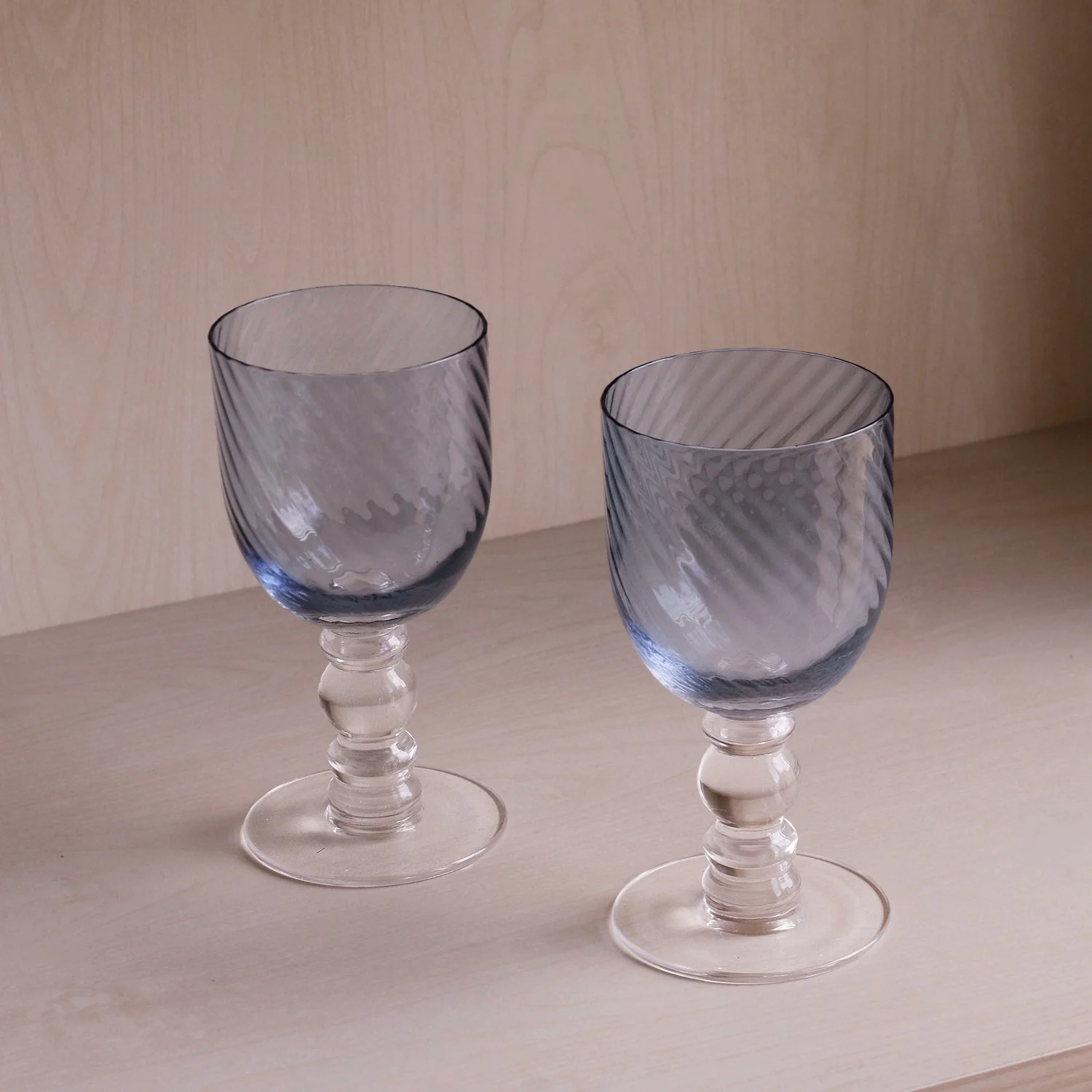 Beatriz Ball GLASS French Swirl Wine Set of 4 (Blue) - Image 5