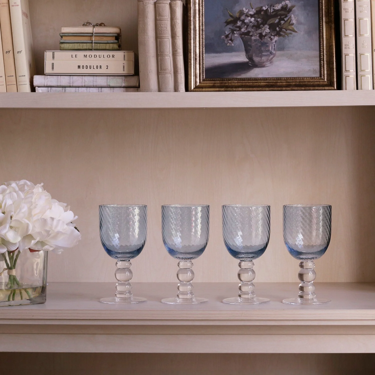 Beatriz Ball GLASS French Swirl Wine Set of 4 (Blue) - Image 6