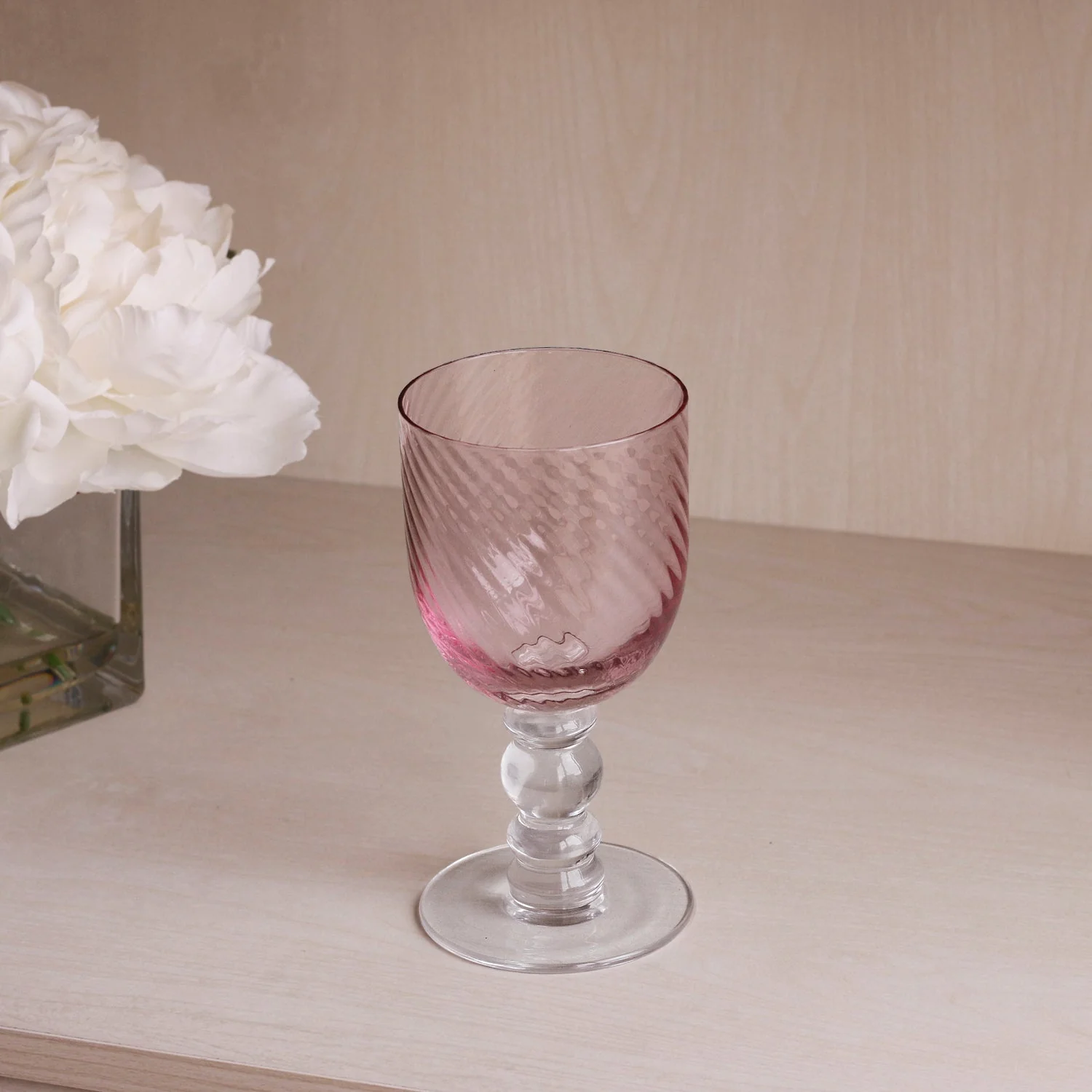 Beatriz Ball GLASS French Swirl Wine Set of 4 (Pink) - Image 2
