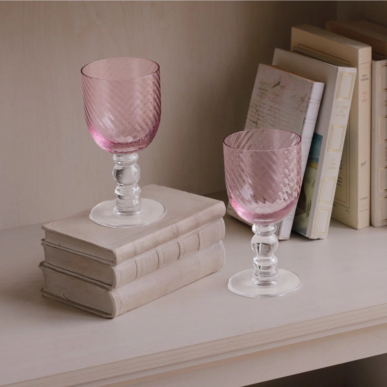 Beatriz Ball GLASS French Swirl Wine Set of 4 (Pink) - Image 3