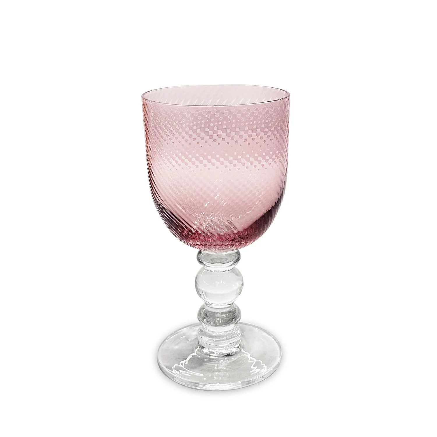 Beatriz Ball GLASS French Swirl Wine Set of 4 (Pink) - Image 6