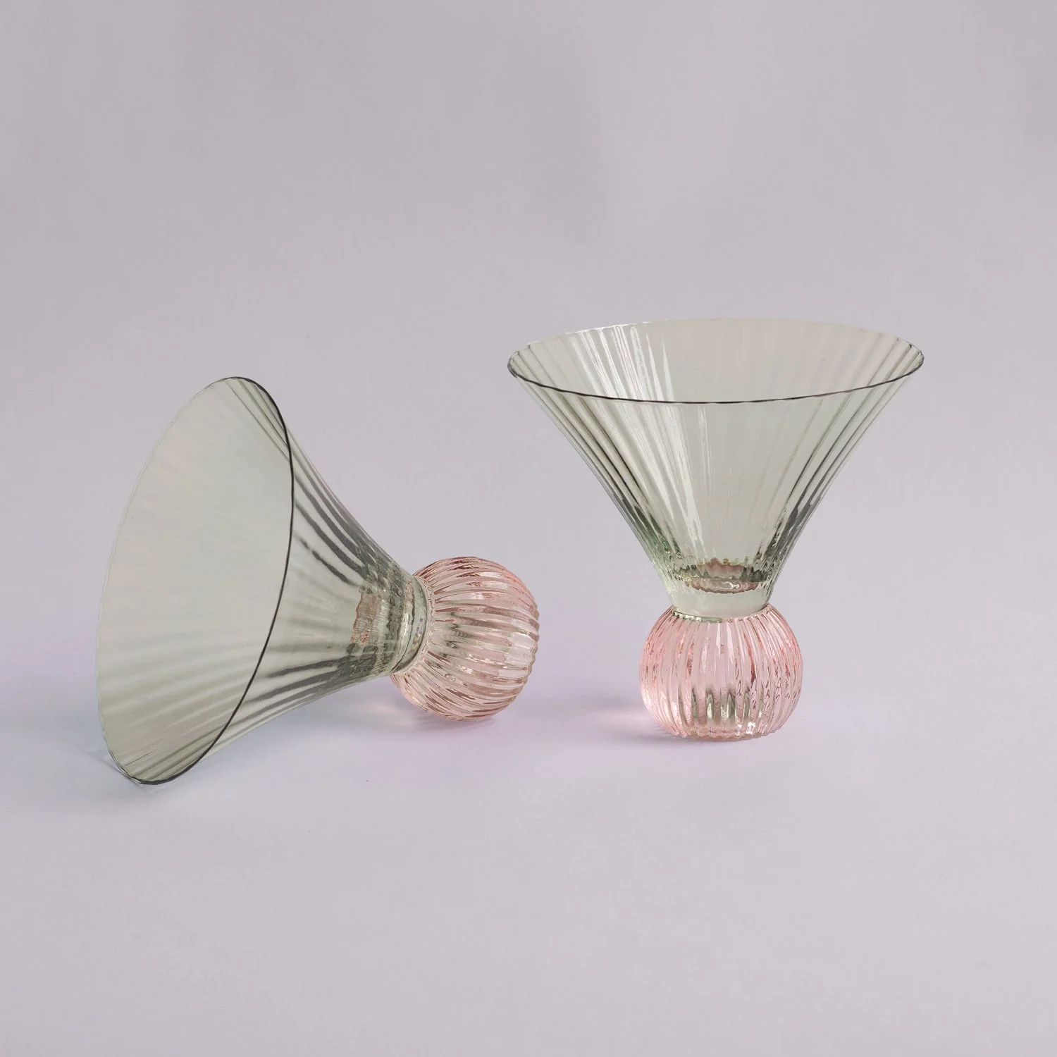 Beatriz Ball GLASS Venice Martini Set of 4 (Green and Pink) - Image 4