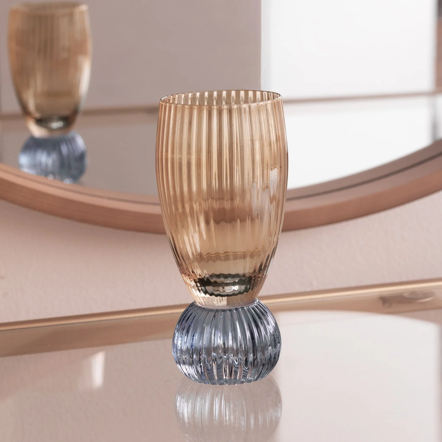 Beatriz Ball GLASS Venice Shot Glass Set of 4 (Amber and Blue )