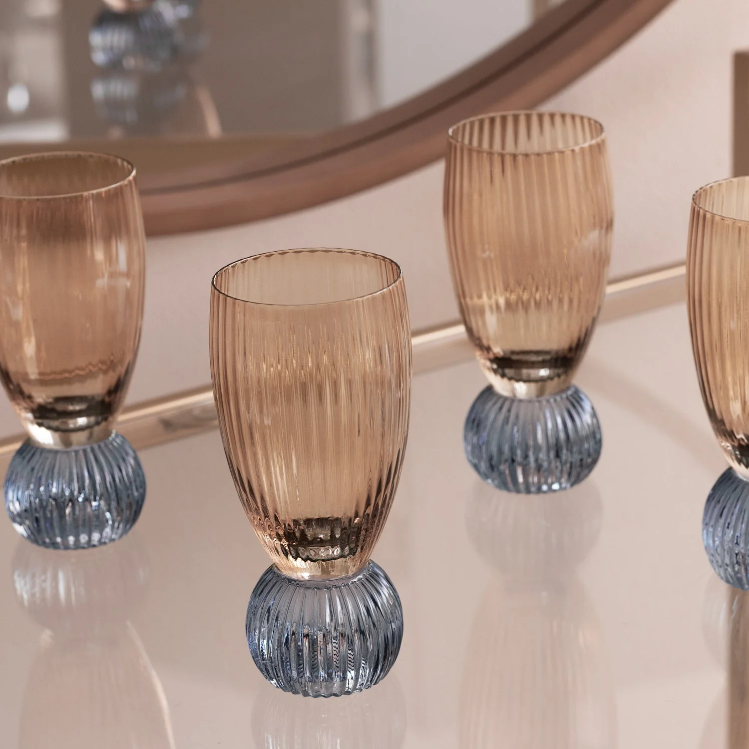 Beatriz Ball GLASS Venice Shot Glass Set of 4 (Amber and Blue ) - Image 5