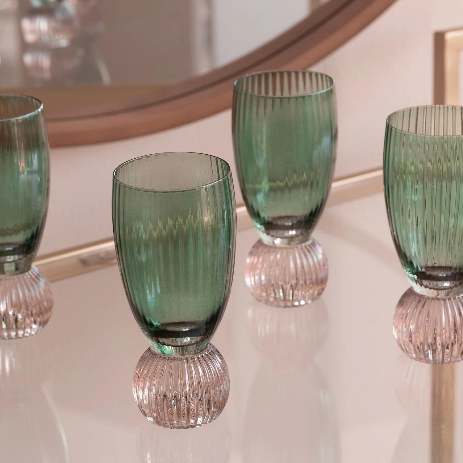 Beatriz Ball GLASS Venice Shot Glass Set of 4 (Green and Lavender) - Image 5