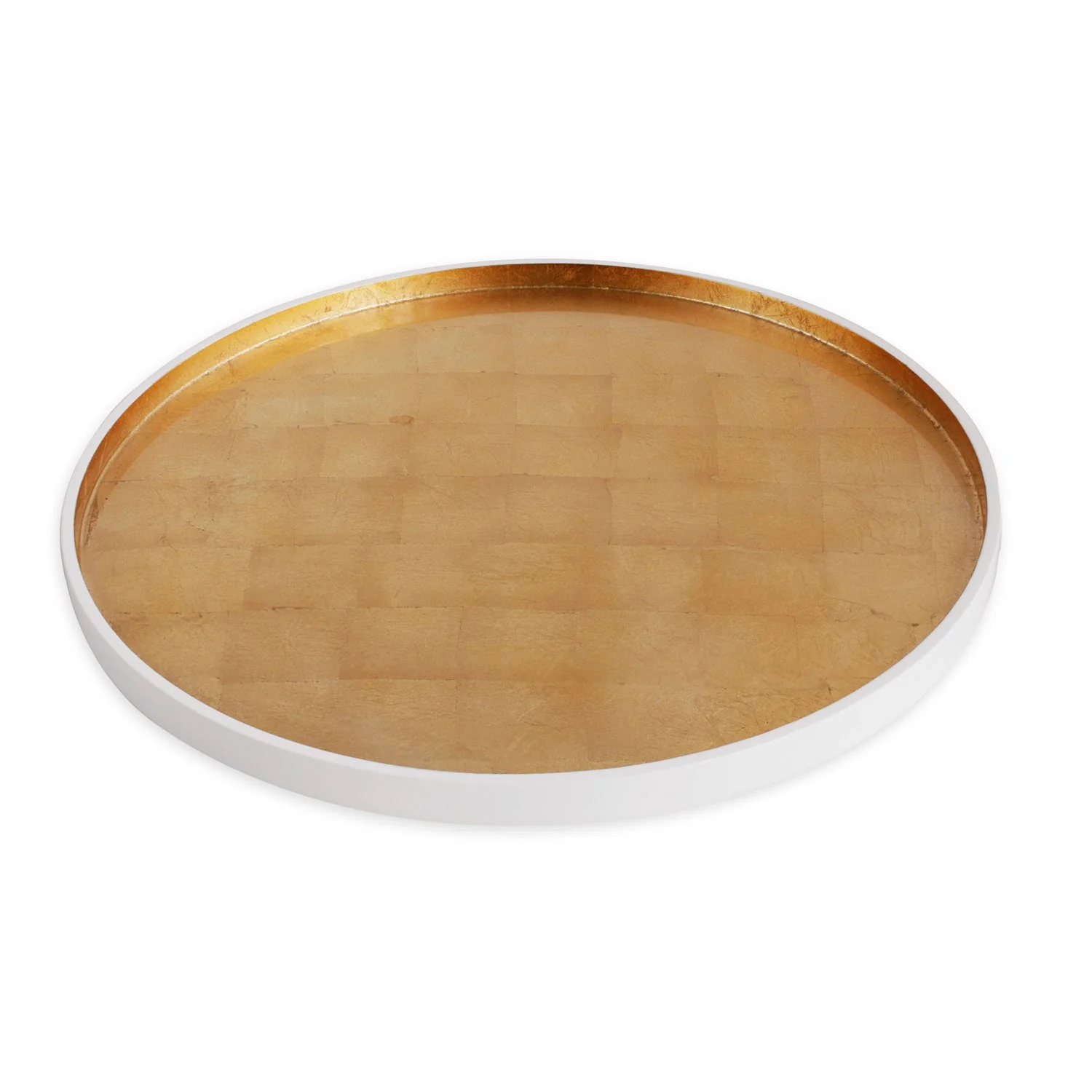 Beatriz Ball INDOCHINE Round Lacquered Tray White and Gold - Image 2