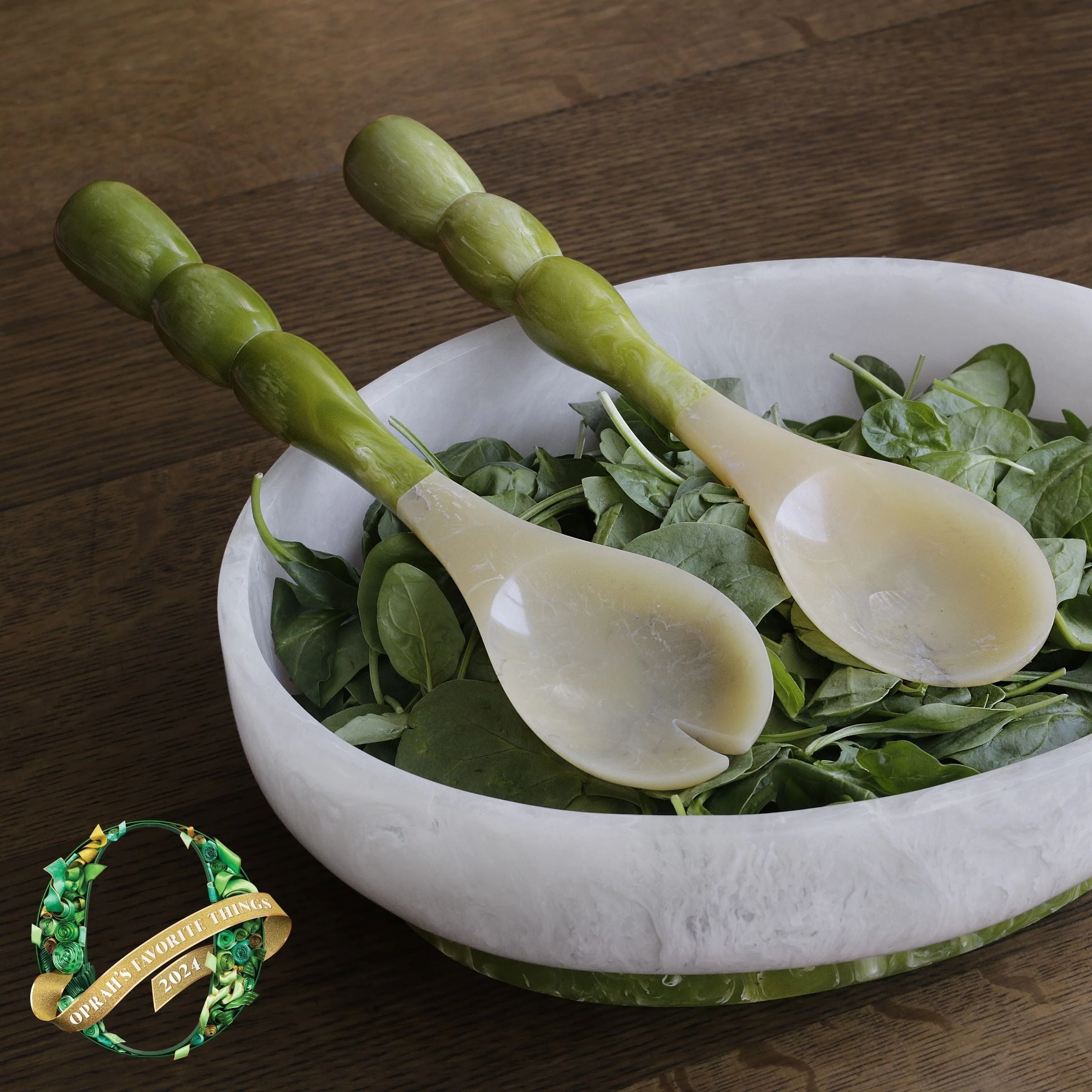 Beatriz Ball RESIN Rio Bubble  Salad Servers  (Green) - Image 4