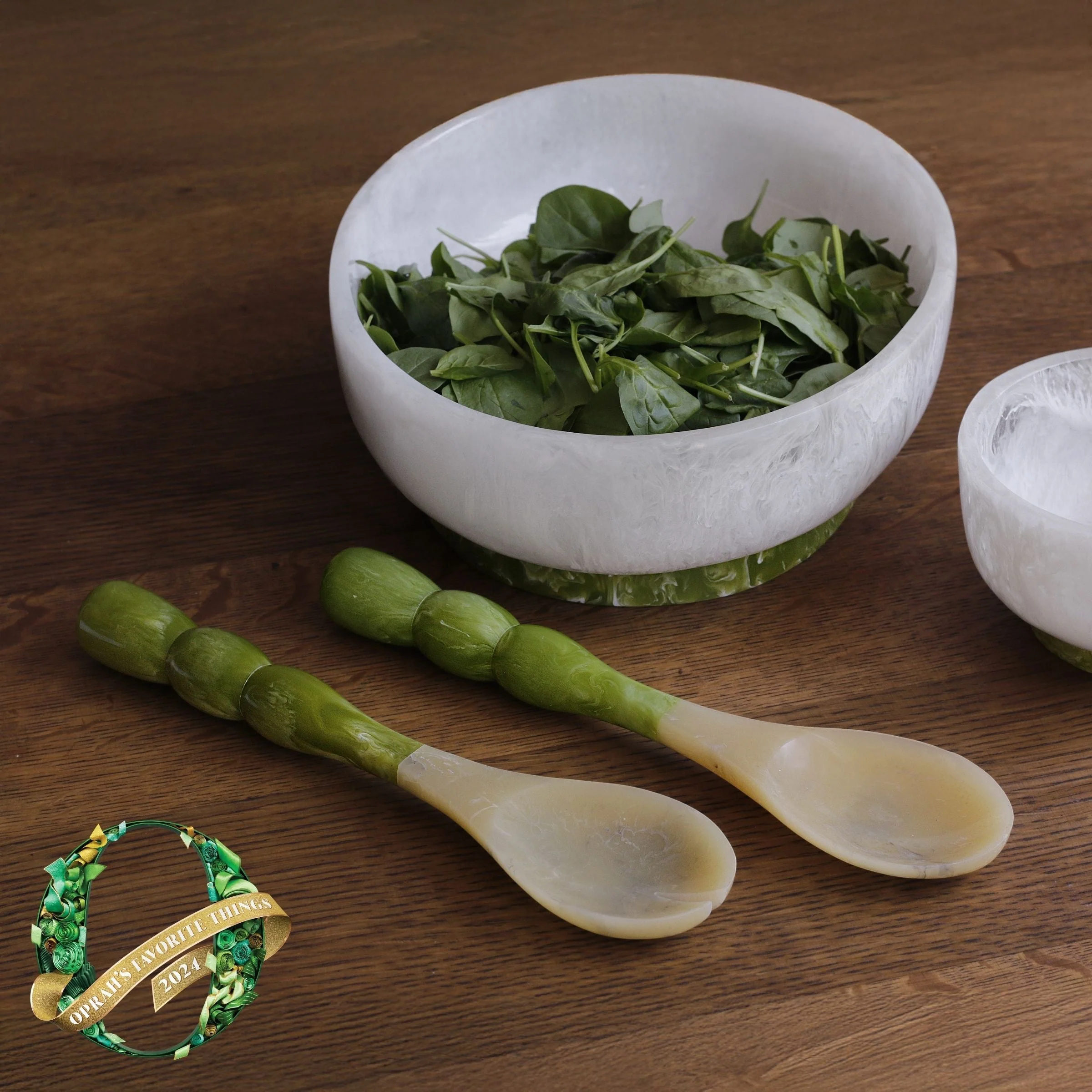 Beatriz Ball RESIN Rio Bubble  Salad Servers  (Green) - Image 5