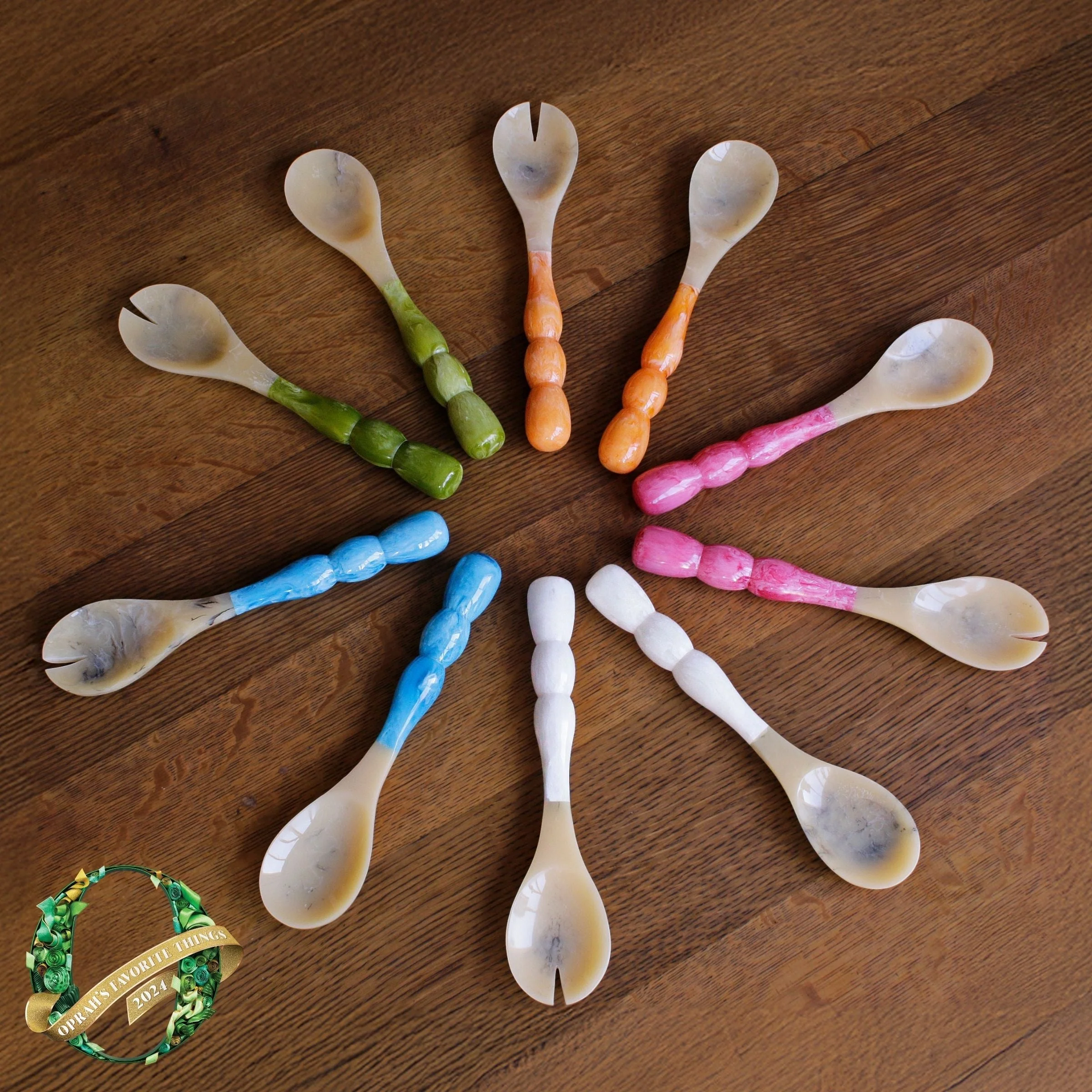 Beatriz Ball RESIN Rio Bubble  Salad Servers  (Green) - Image 7