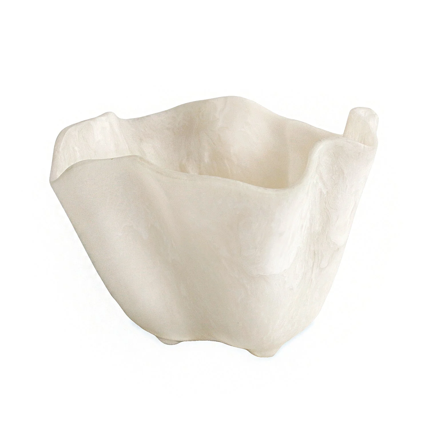 Beatriz Ball RESIN Alabaster Ice Bucket White Swirl - Image 2