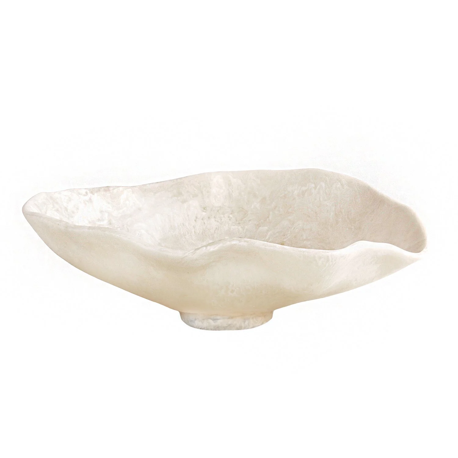 Beatriz Ball RESIN Alabaster Large Oval Bowl White Swirl - Image 2