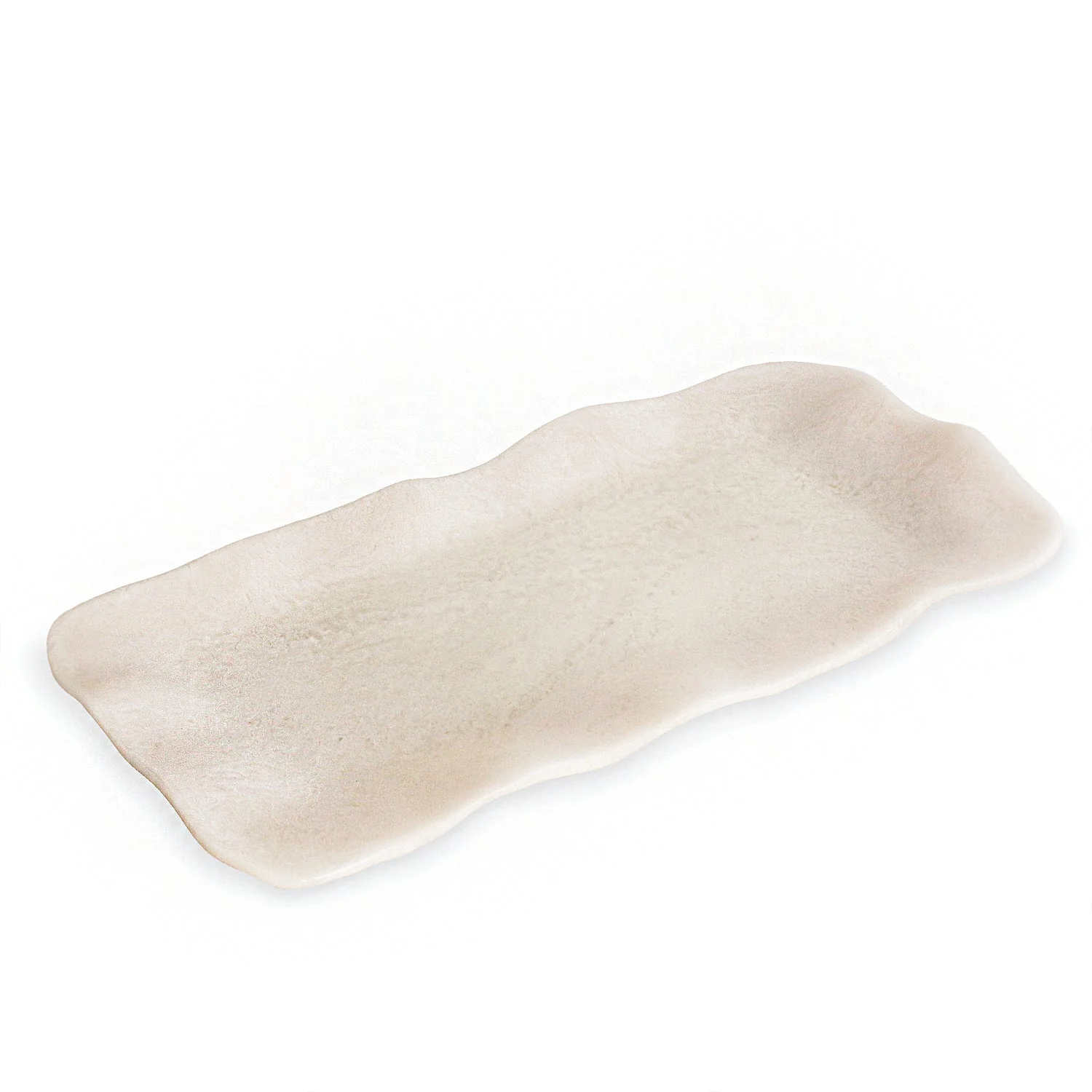 Beatriz Ball RESIN Alabaster Long Rectangle Tray White Swirl - Image 2
