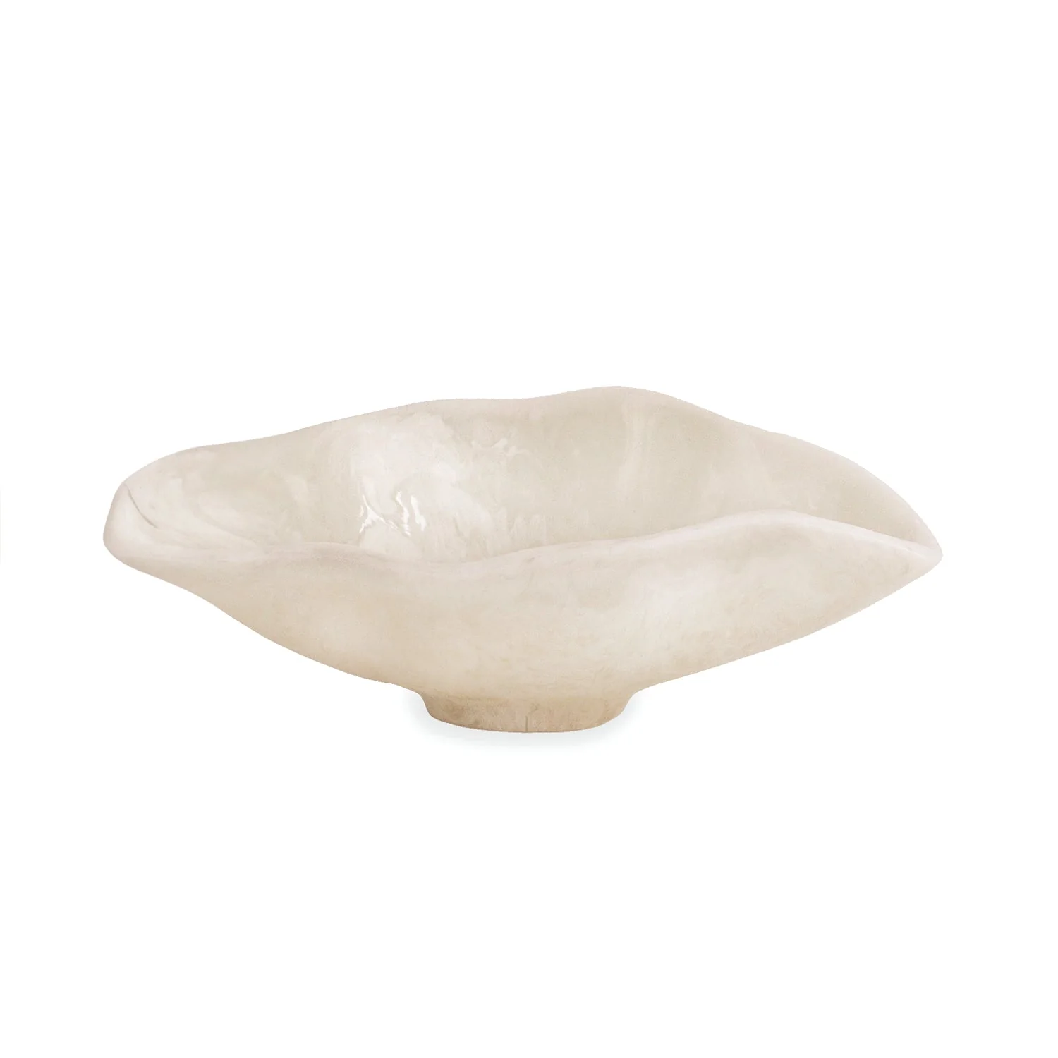 Beatriz Ball RESIN Alabaster Small Oval Bowl White Swirl - Image 2