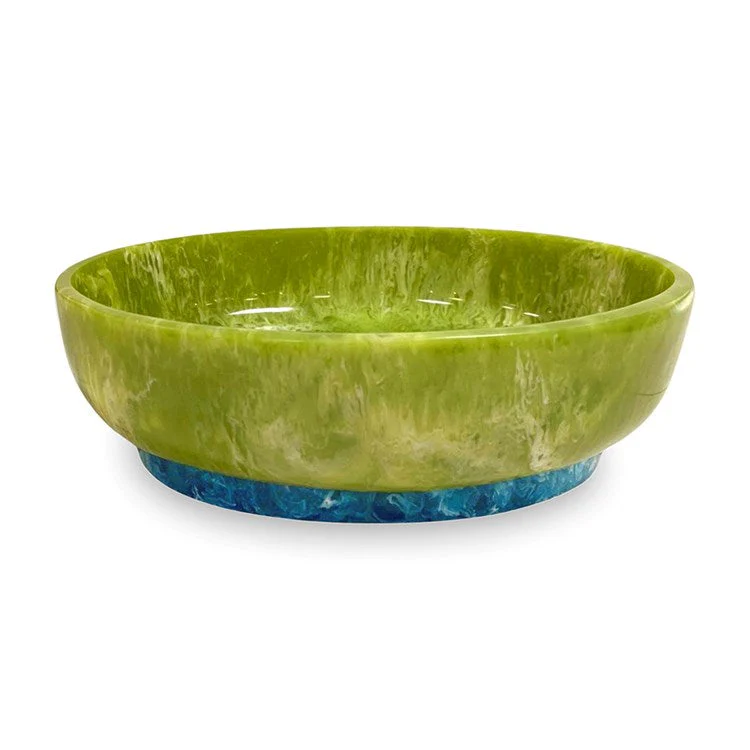Beatriz Ball RESIN Rio Large Oval Bowl with Base (Green and Blue)