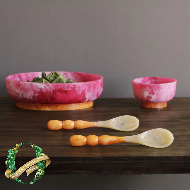 Beatriz Ball RESIN Rio Small Bowl with Base (Pink and Orange) - Image 3