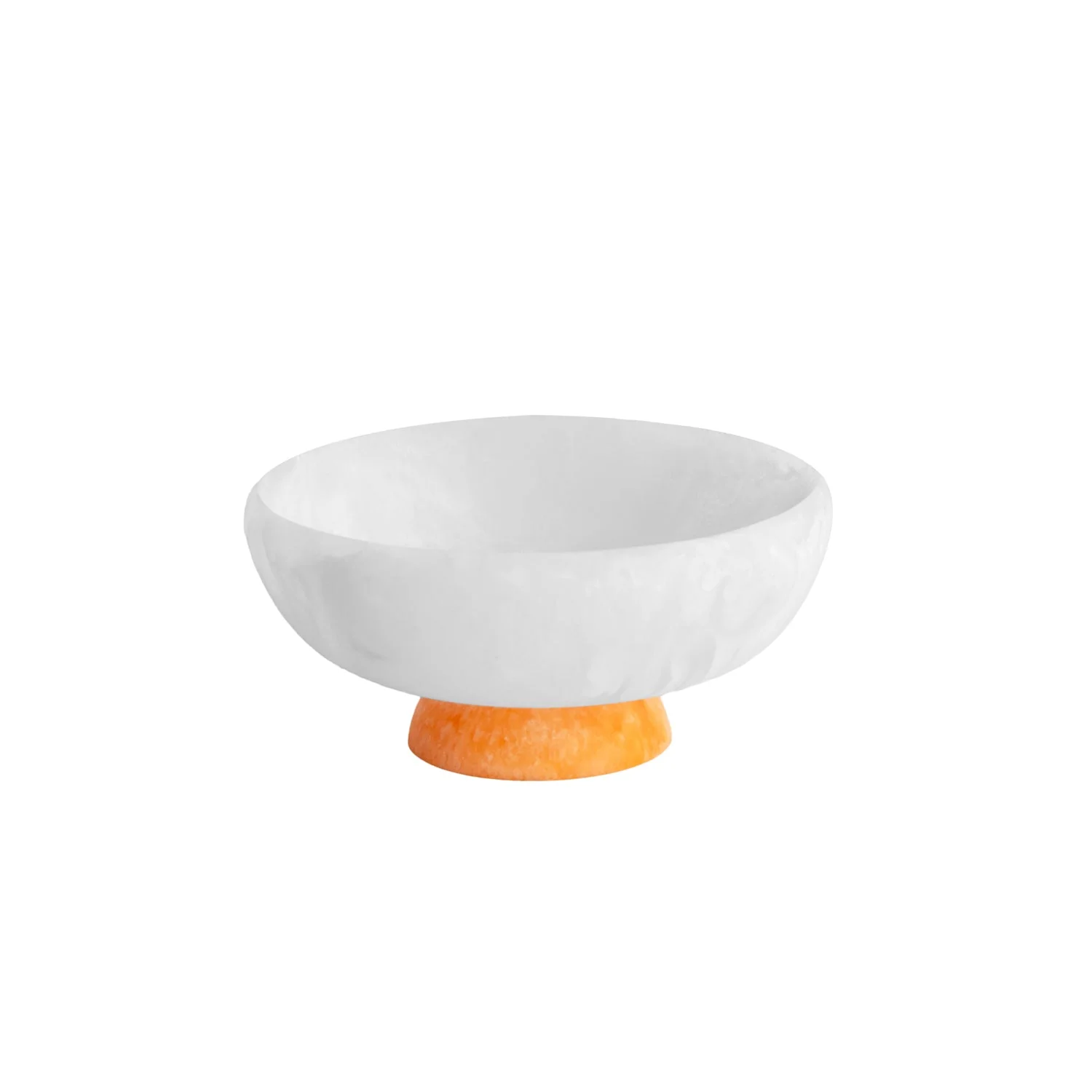 Beatriz Ball RESIN Sorbet Medium Round Bowl with Base Coconut and Tangerine