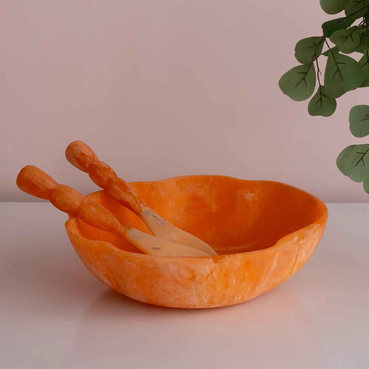 Beatriz Ball RESIN Sorbet Salad Servers Tangerine - Image 2