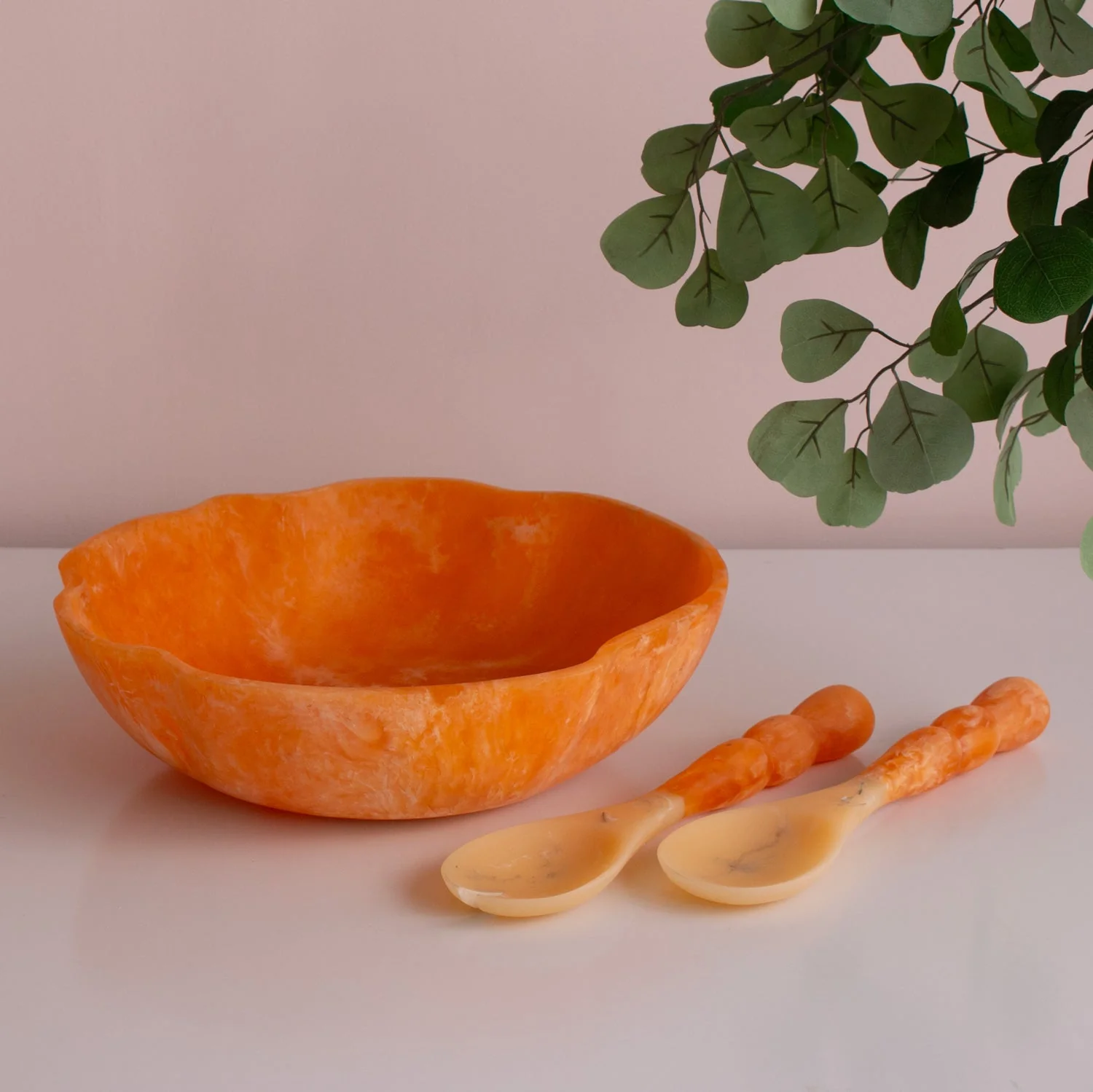 Beatriz Ball RESIN Sorbet Salad Servers Tangerine - Image 3