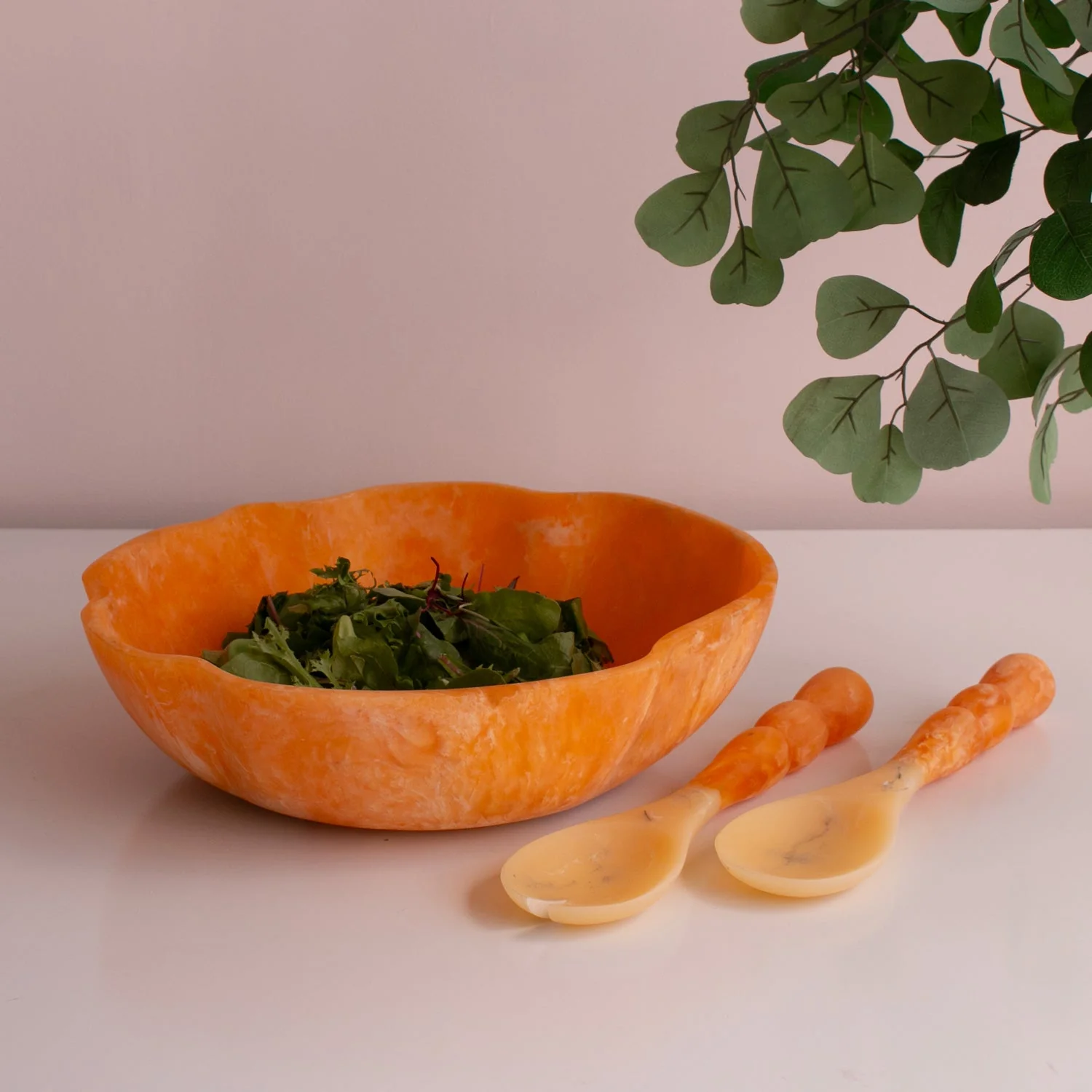 Beatriz Ball RESIN Sorbet Salad Servers Tangerine - Image 4