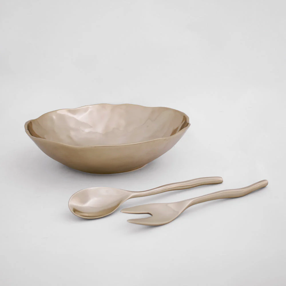Beatriz Ball SIERRA MODERN Maia Small Salad Servers (Shiny Gold) - Image 3