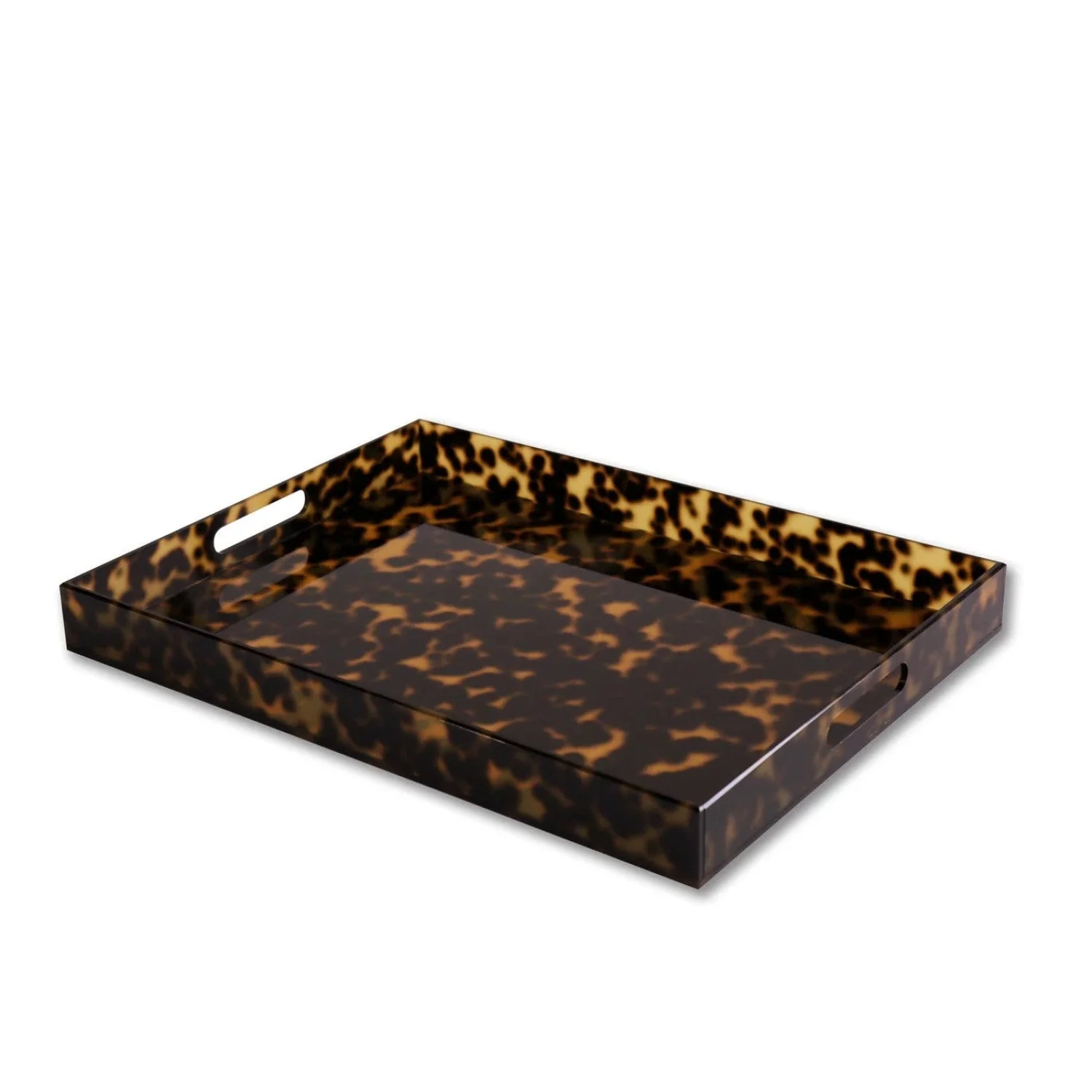 Beatriz Ball Vida Acrylic Tortoise X-Large Tray With Handles