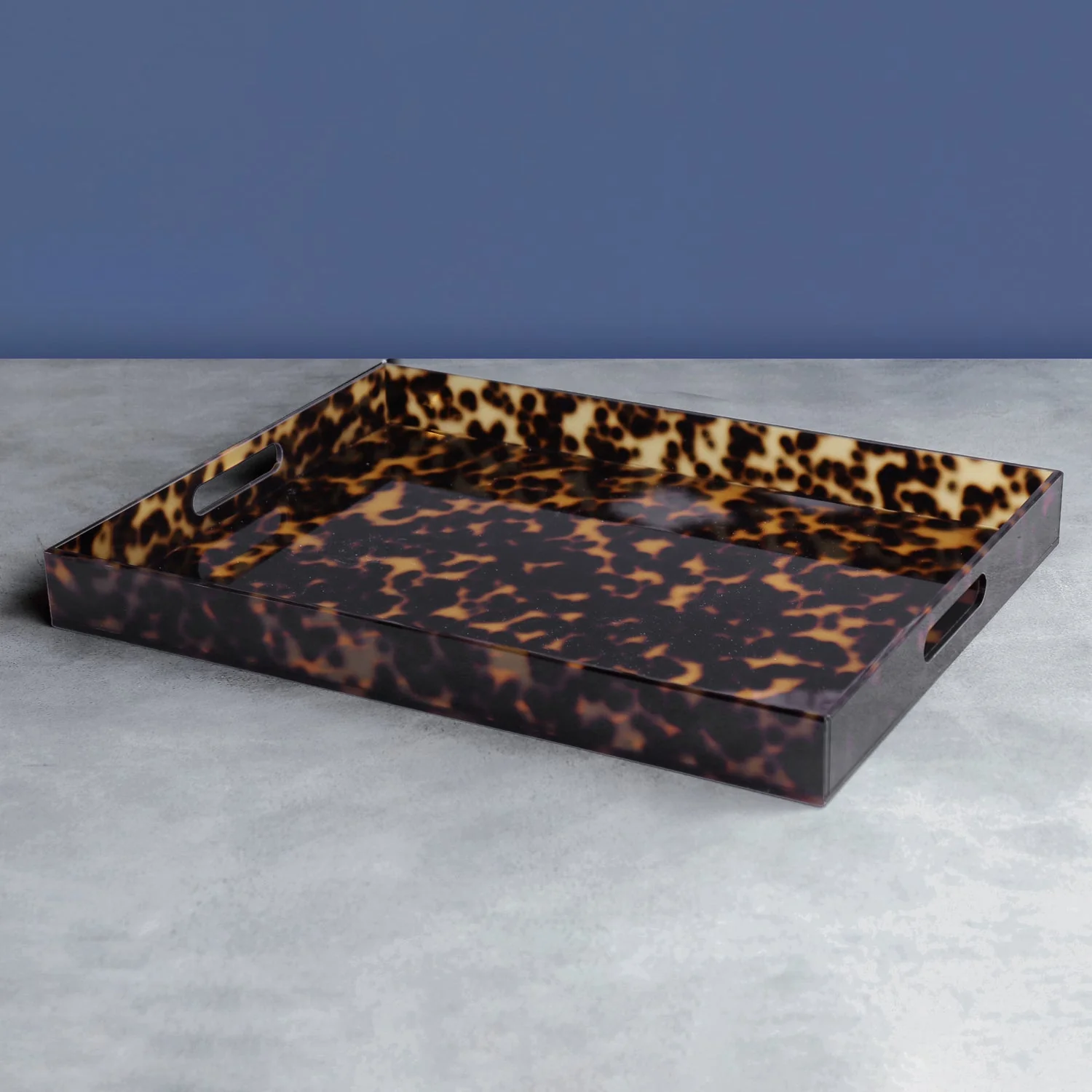 Beatriz Ball Vida Acrylic Tortoise X-Large Tray With Handles - Image 2