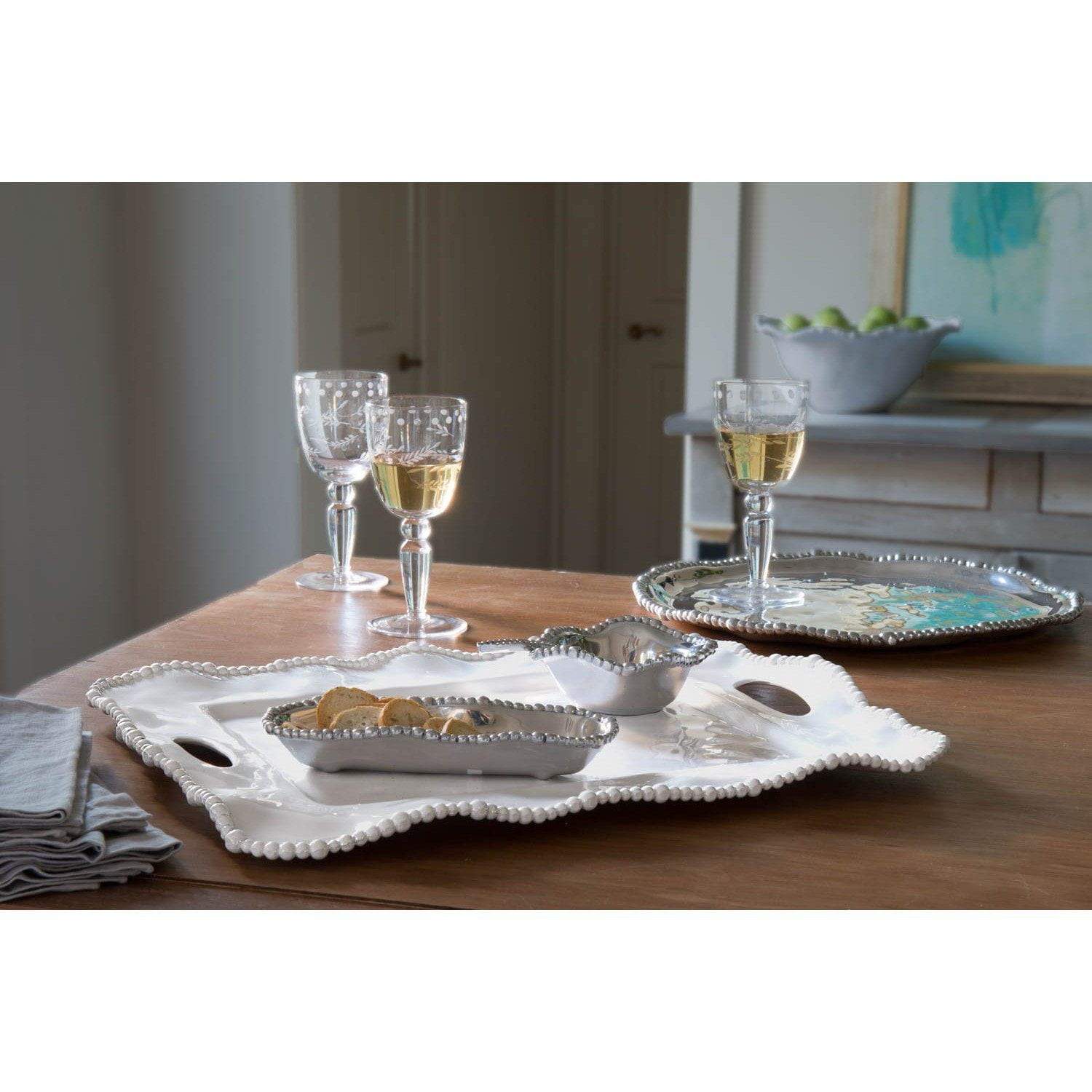 Beatriz Ball Vida Alegria Rectangular Tray With Handles White - Image 3