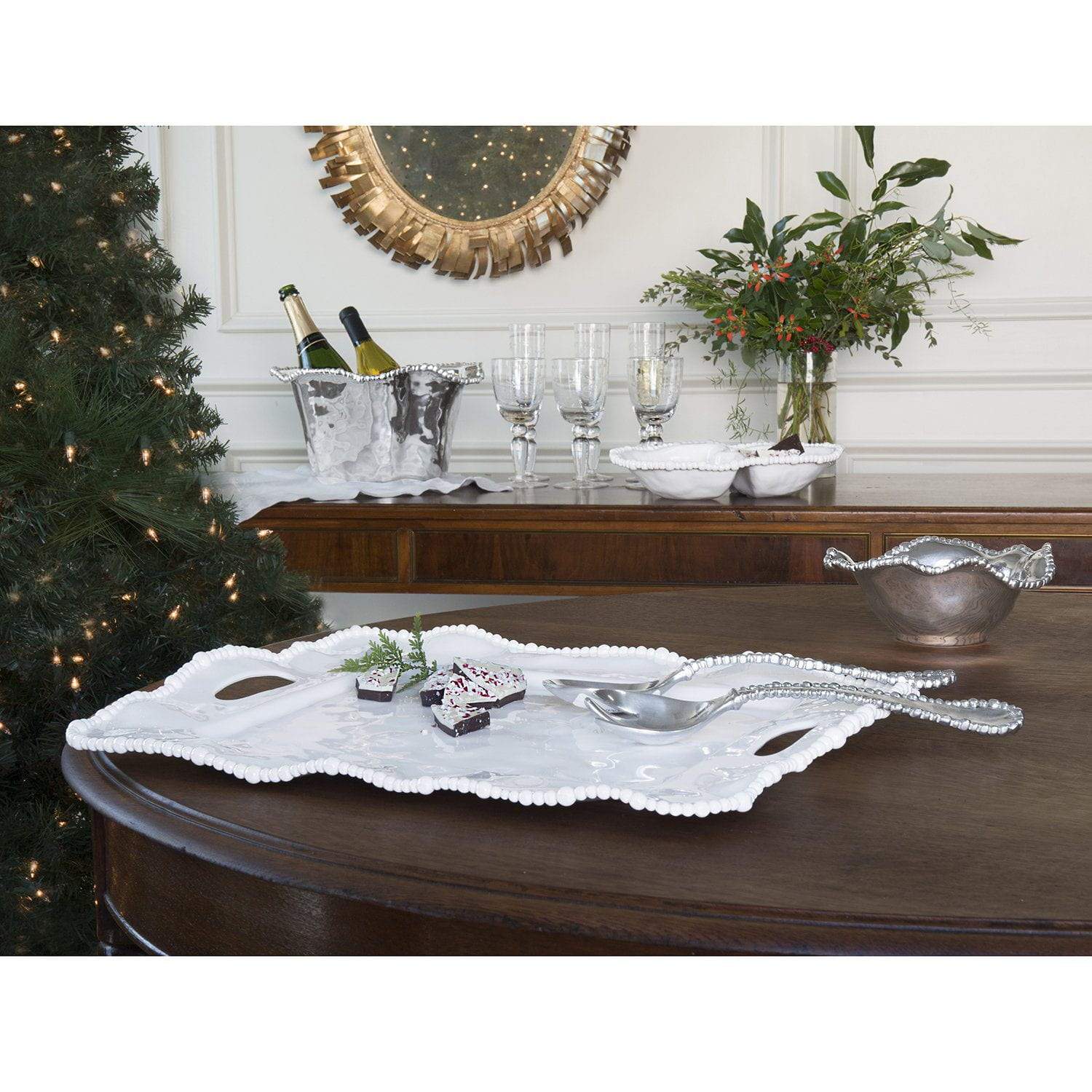 Beatriz Ball Vida Alegria Rectangular Tray With Handles White - Image 5