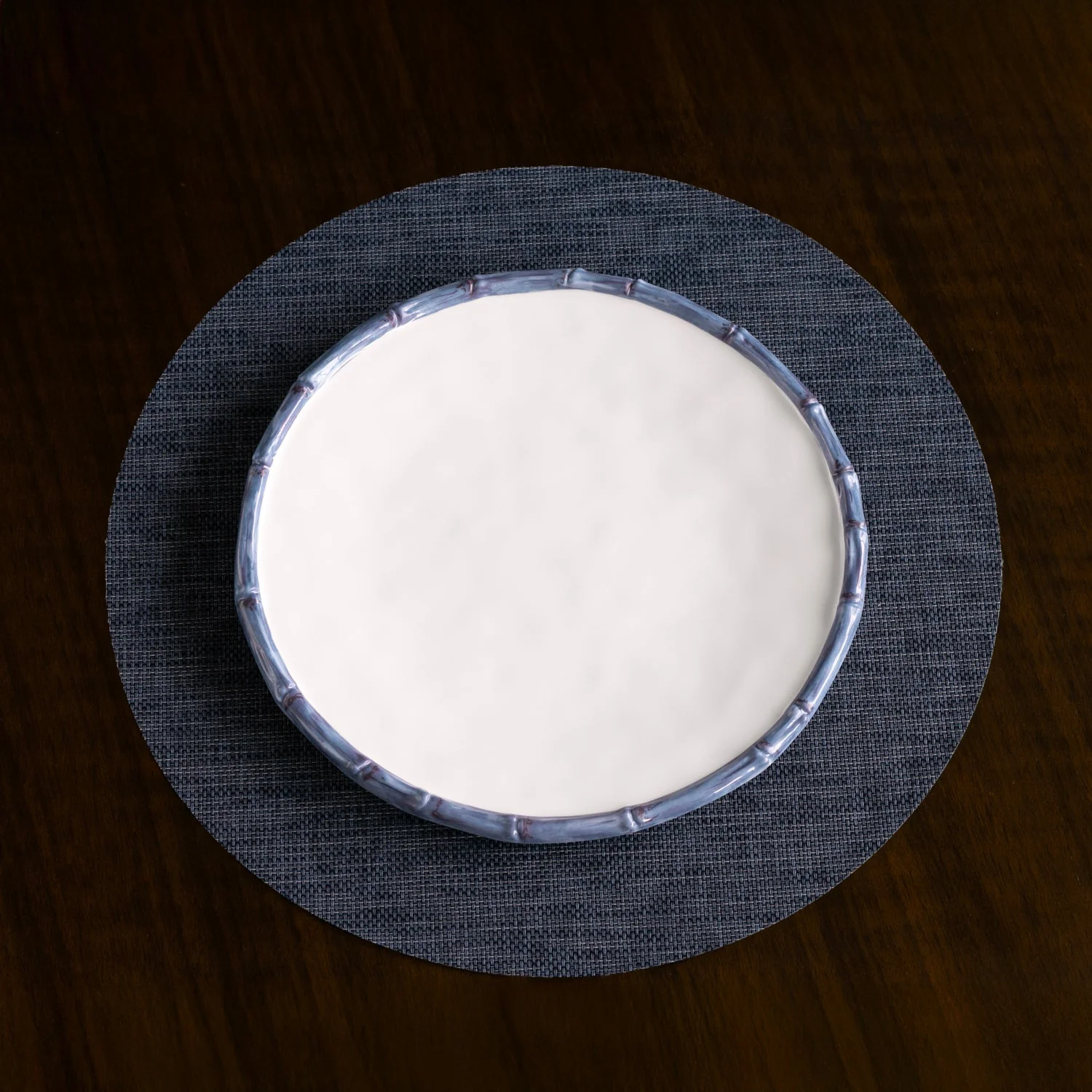 Beatriz Ball VIDA Bamboo 11" Dinner Plate Set of 4 (White and Blue)