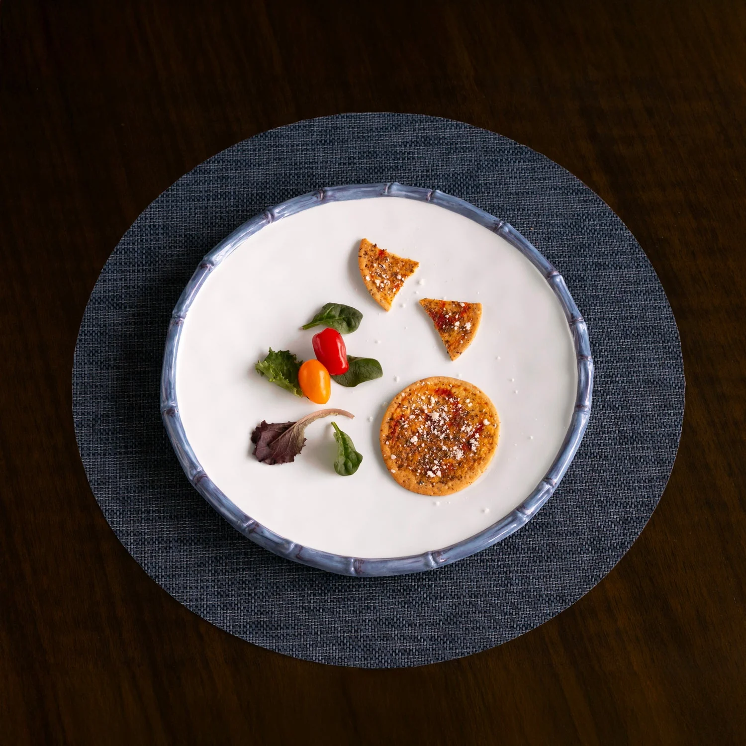 Beatriz Ball VIDA Bamboo 11" Dinner Plate Set of 4 (White and Blue) - Image 4