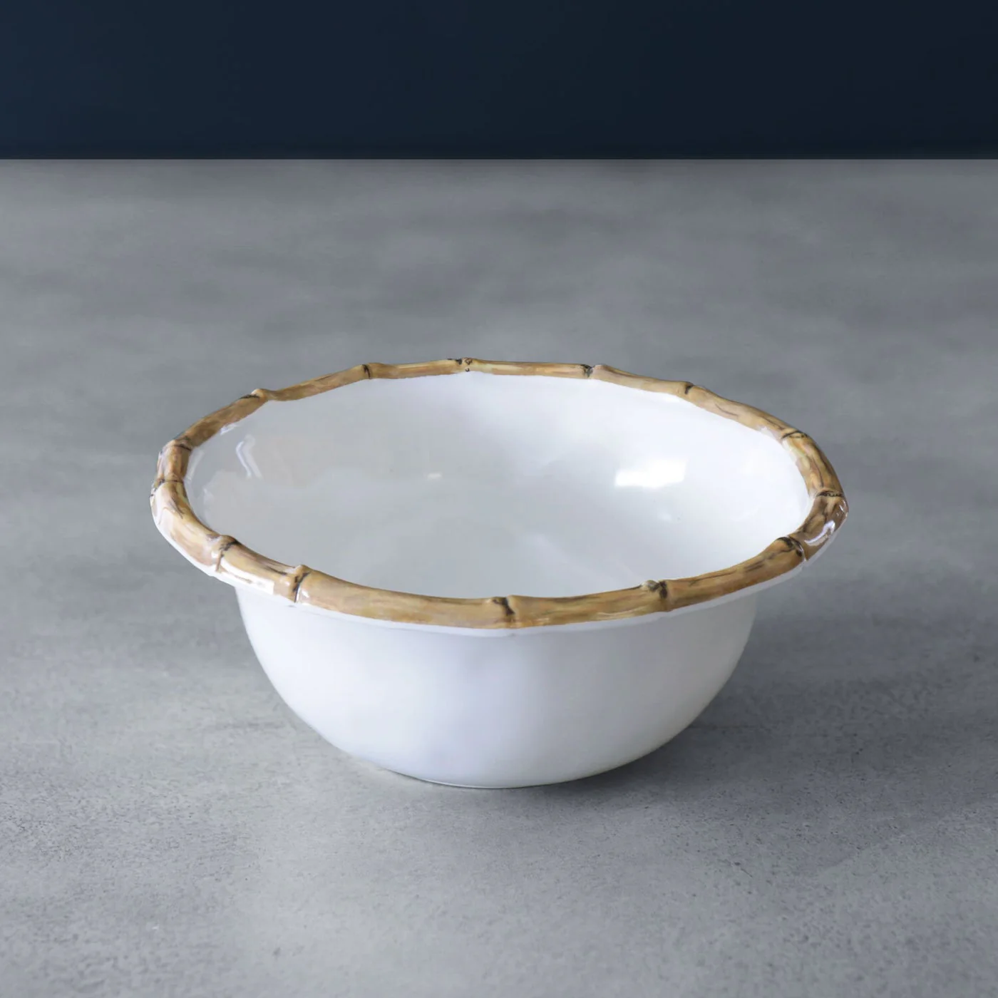 Beatriz Ball Vida Bamboo 7.5" Cereal Bowl Set of 4 (White and Natural)