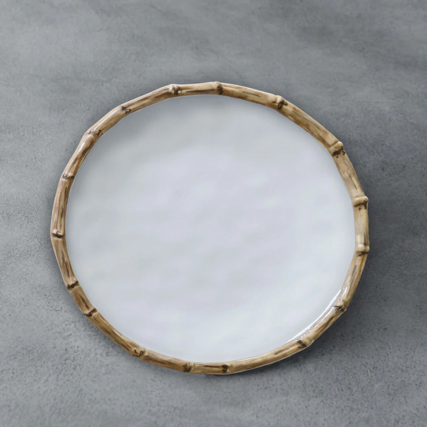 Beatriz Ball Vida Bamboo 9" Salad Plate Set of 4 (White and Natural)