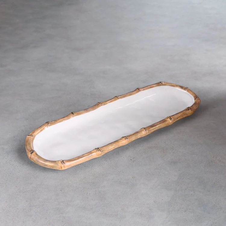 Beatriz Ball VIDA Bamboo Baguette Platter (White and Natural)
