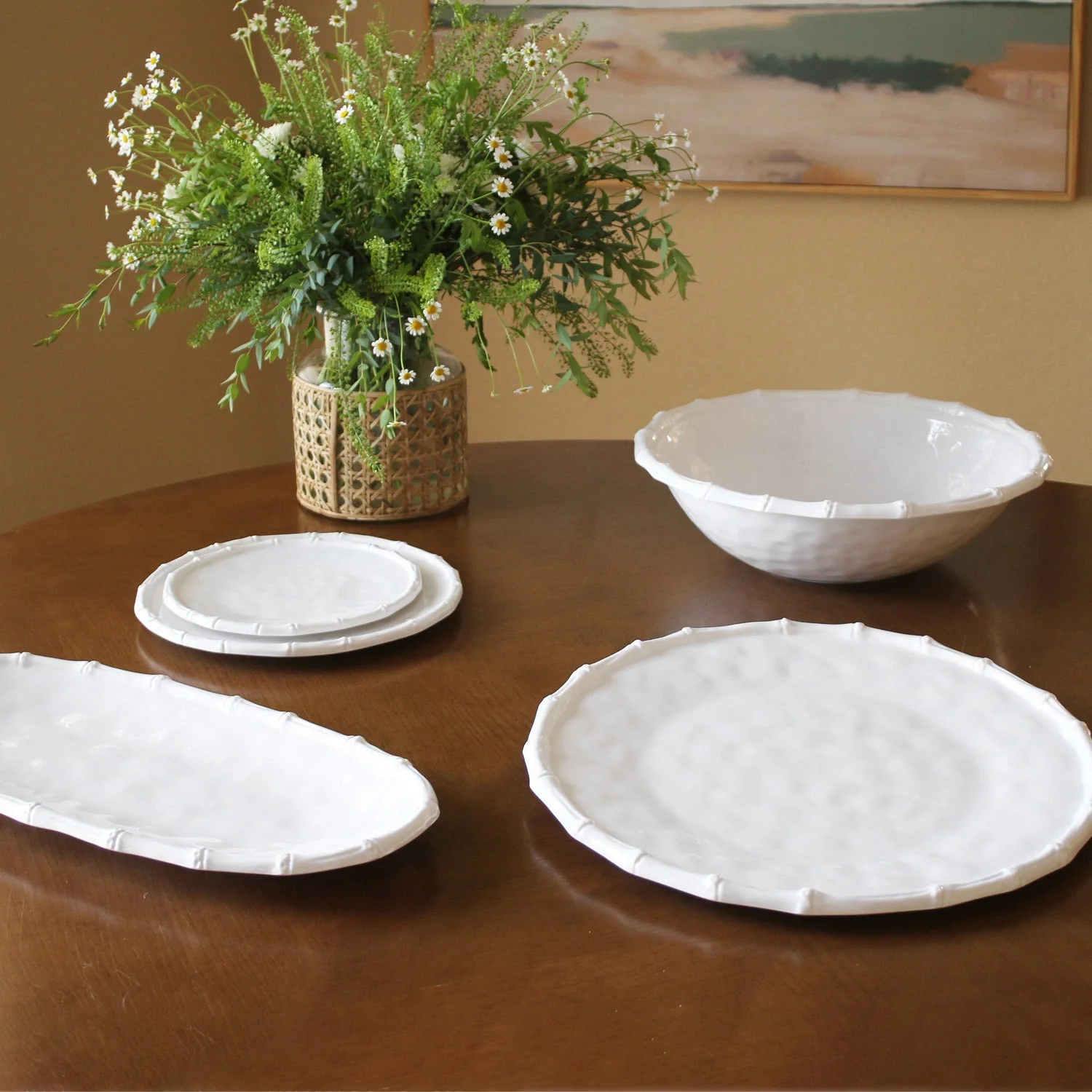Beatriz Ball VIDA Bamboo Medium Oval Platter (White) - Image 2