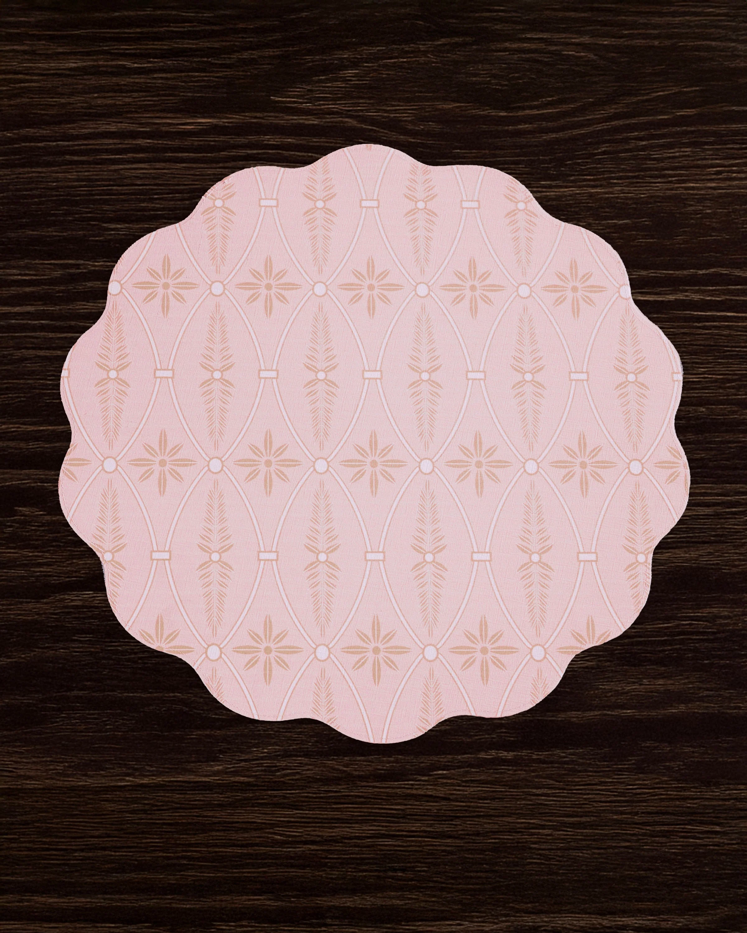 Beatriz Ball VIDA Blooms & Branches Reversible Round Placemats Set of 4 Pastel Pink & Blue - Image 3
