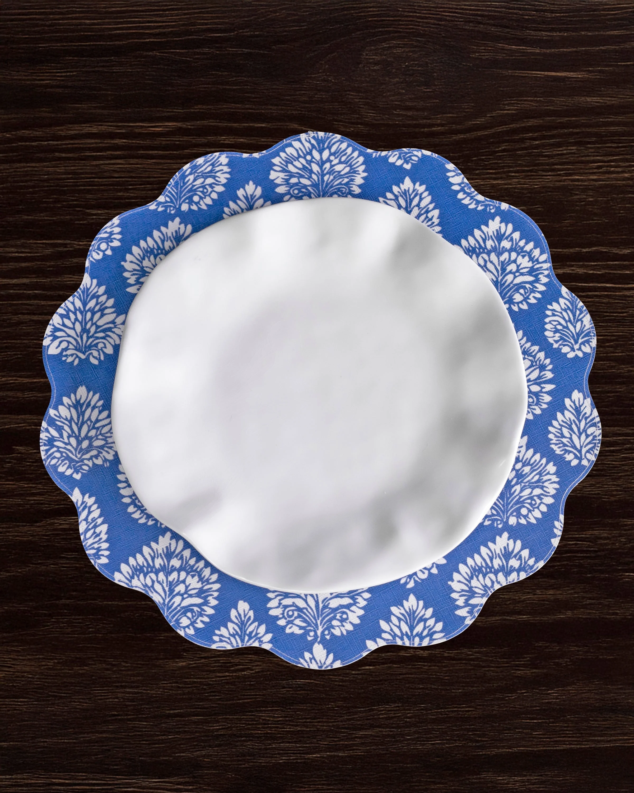 Beatriz Ball VIDA Chinoiserie Reversible Round Placemats Set of 4 Blue & White - Image 3