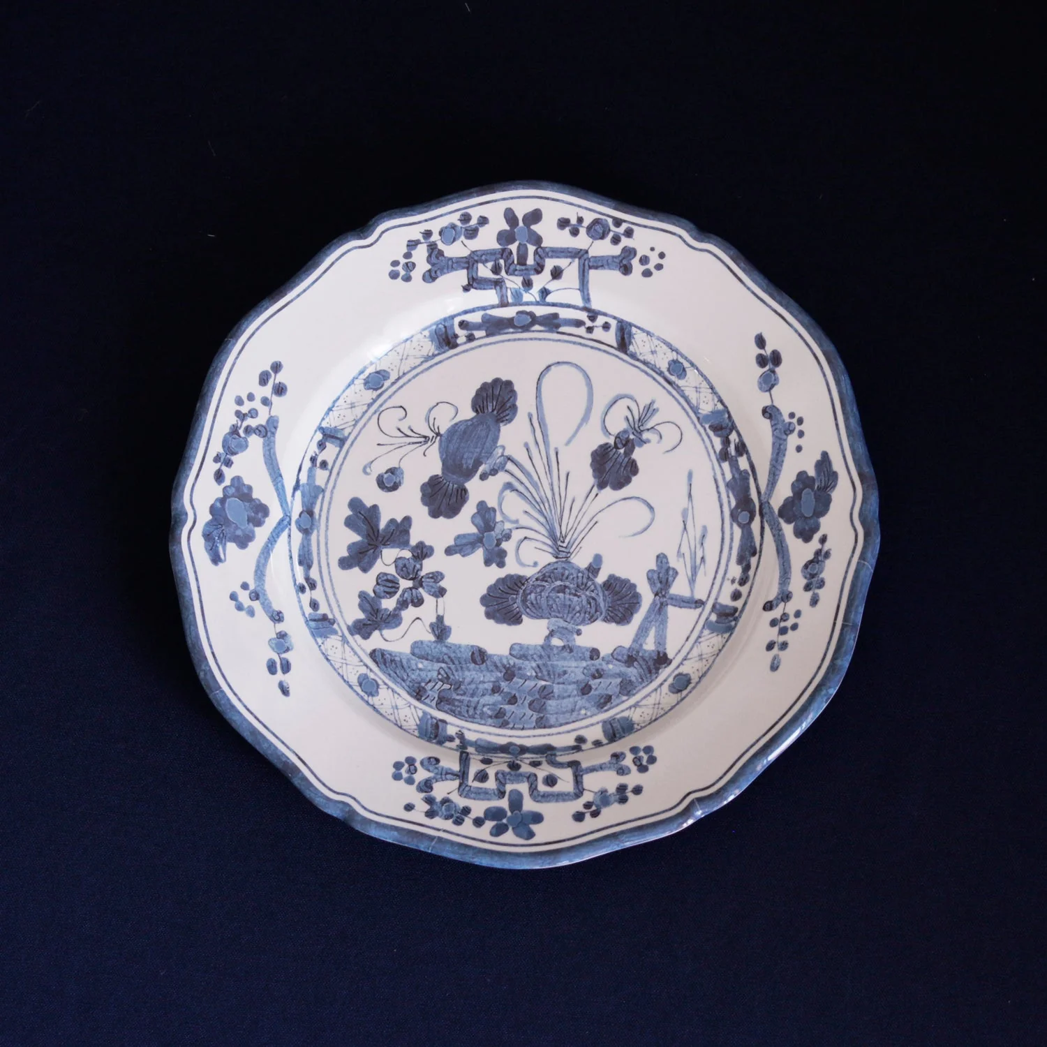 Beatriz Ball VIDA Faenza 11" Dinner Plate Set of 4 White and Blue