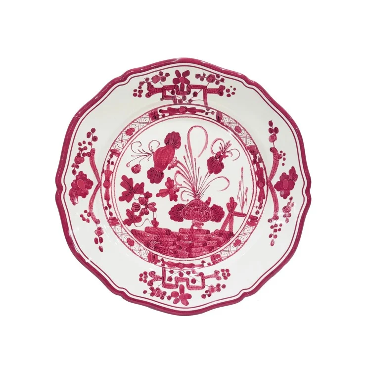 Beatriz Ball VIDA Faenza 9" Salad Plate Set of 4 White and Deep Pink - Image 2