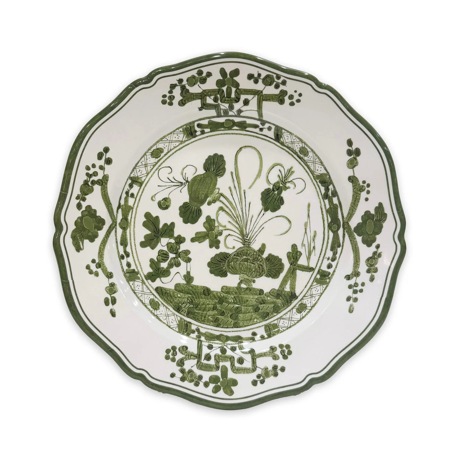 Beatriz Ball VIDA Faenza 9" Salad Plate Set of 4 White and Green - Image 2