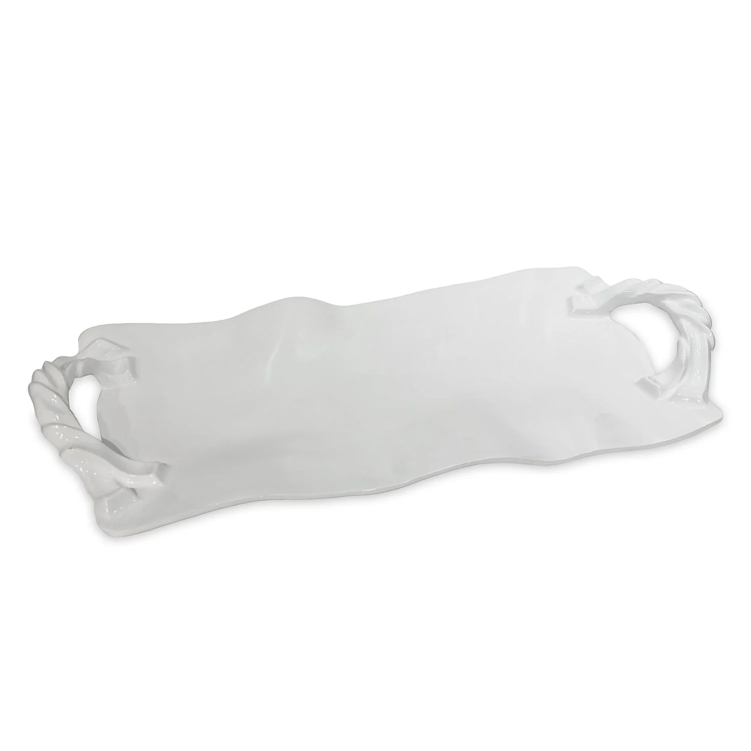 Beatriz Ball VIDA Sasha Long Rectangle Tray with Handles White - Image 2