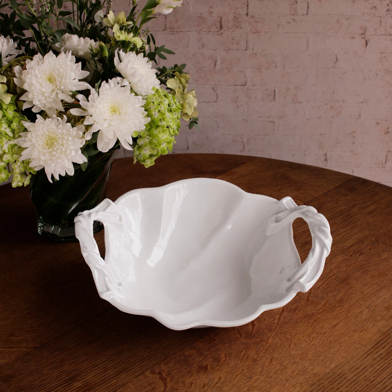 Beatriz Ball VIDA Sasha Round Large Bowl with Handles White - Image 5