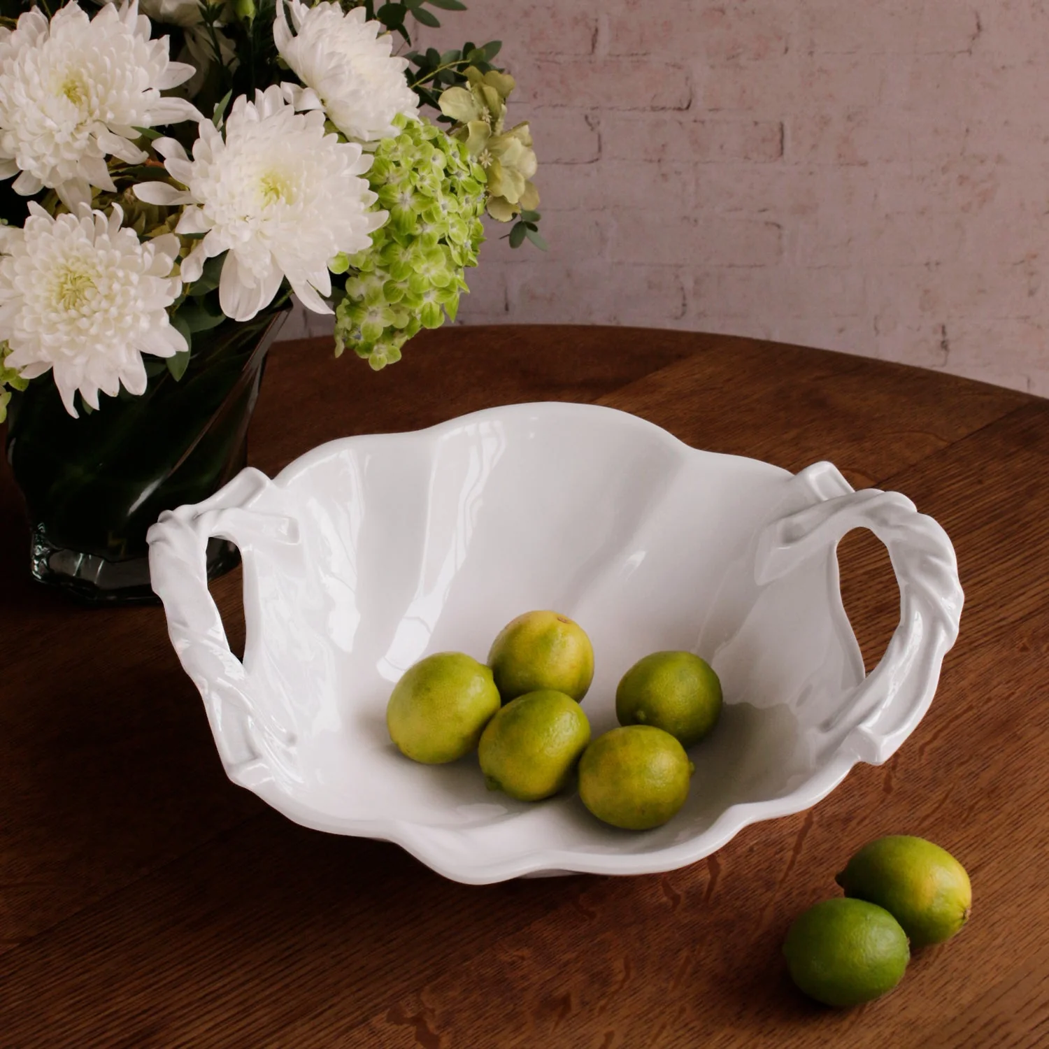 Beatriz Ball VIDA Sasha Round Large Bowl with Handles White - Image 6